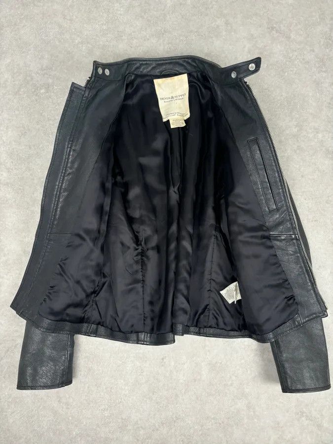 Polo Ralph Lauren 2010s Ralph Lauren Black Buffalo Leather American Flag Biker Jacket Size US L / EU 52-54 / 3 - 7 Thumbnail