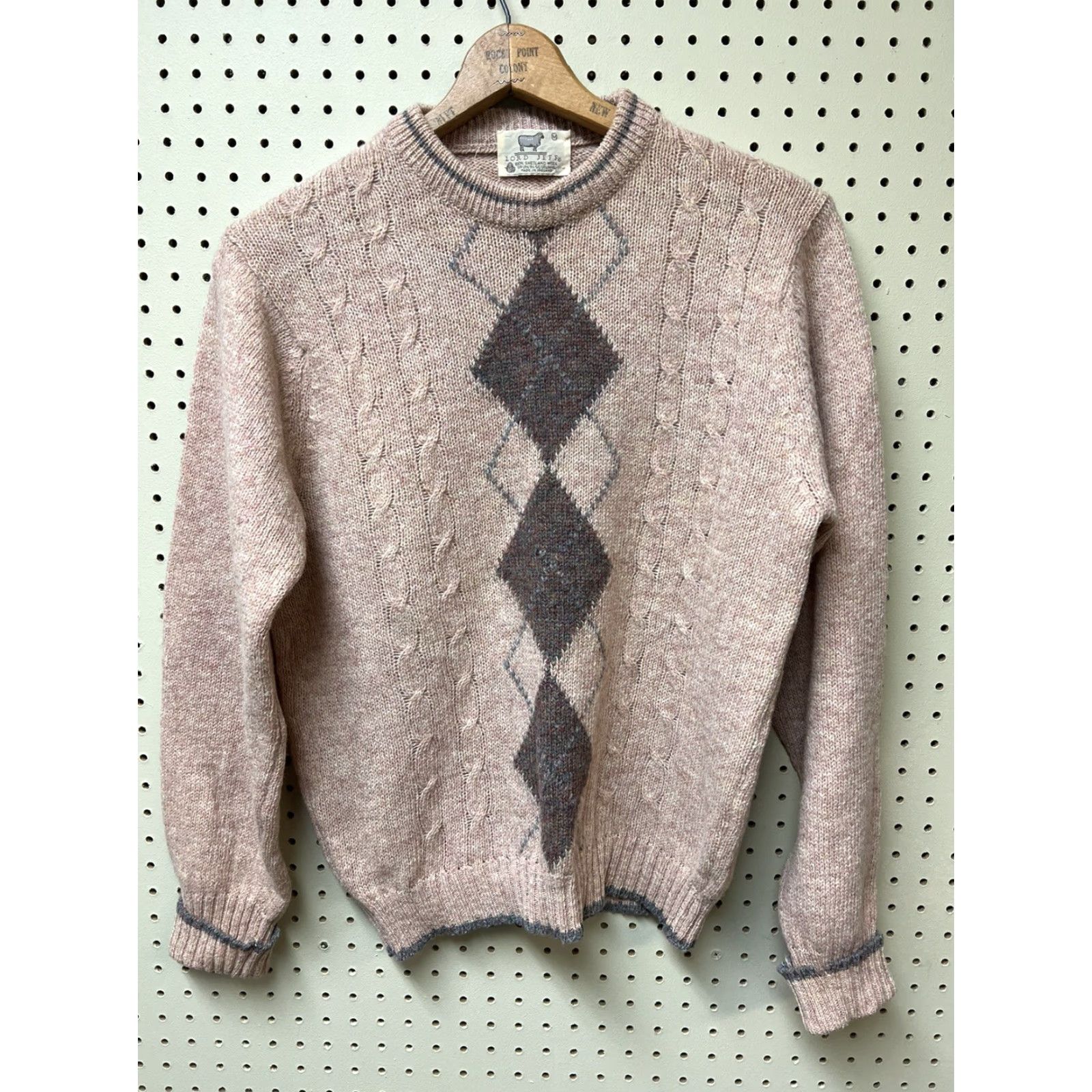 Vintage VINTAGE Lord Jeff Sweater Mens Medium Tan 100% Shetland Wool Made In Ireland Geometric Knit 80s Scotland Mens Size US M / EU 48-50 / 2 - 2 Thumbnail