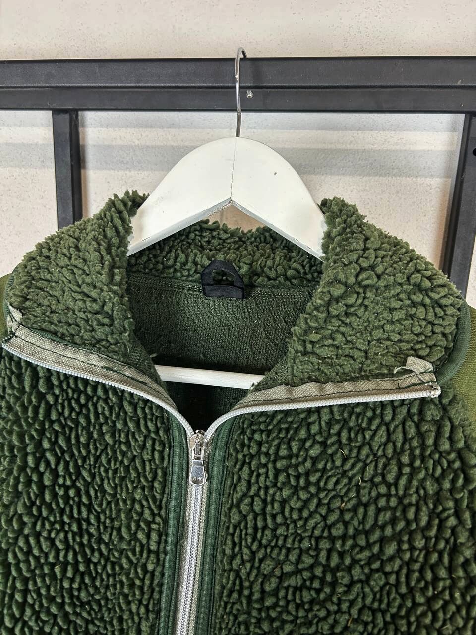 Japanese Brand Sherpa Fleece Jacket Military Style Panelled Green Zip Size US XL / EU 56 / 4 - 4 Thumbnail