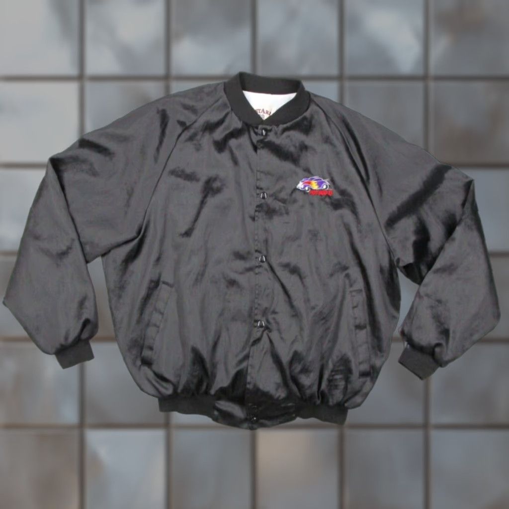 Vintage VINTAGE West Ark Jacket Mens XL Black Satin Snap Front Bomber 80s 90s Cars City Retro Transportation Size US XL / EU 56 / 4 - 1 Thumbnail