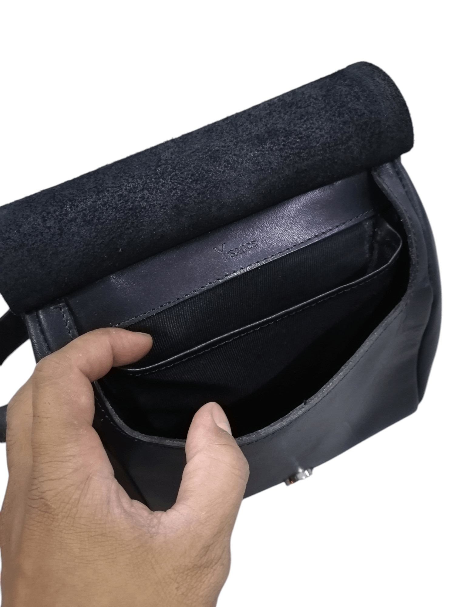 Designer × Genuine Leather × Yohji Yamamoto Y'saccs By Yohji Yamamoto Leather Sling /Crossbody Bag Size ONE SIZE - 5 Thumbnail