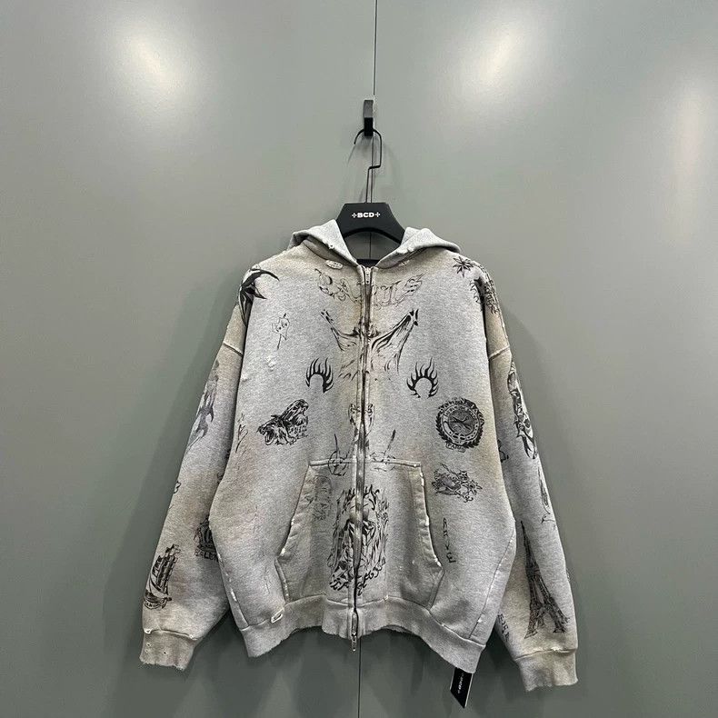 Balenciaga Mud dyed old graffiti coat