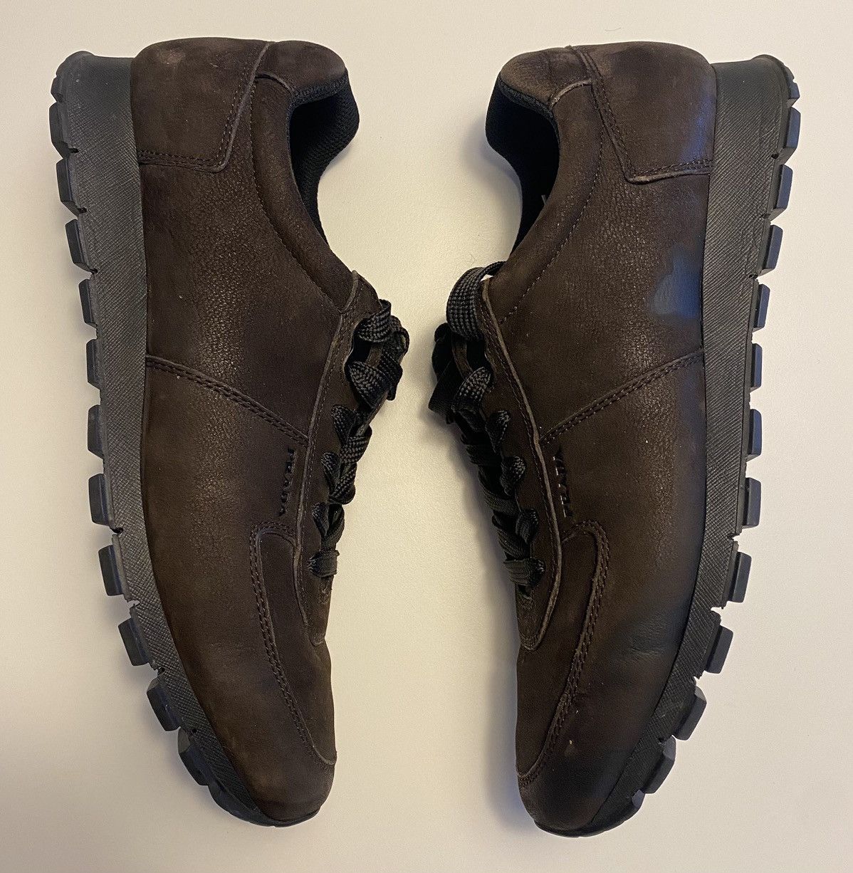 Prada Prada man sneakers in leather Size US 9 / EU 42 - 1 Thumbnail