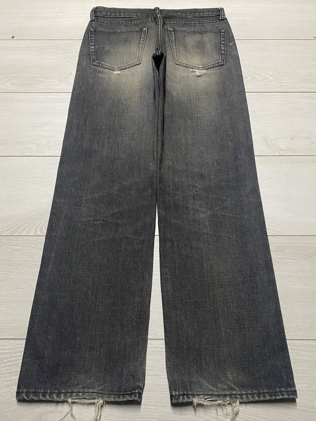 Uniqlo Vintage Japanese Brand Uniqlo Black Denim Distressed Jeans Size US 30 / EU 46 - 2 Thumbnail