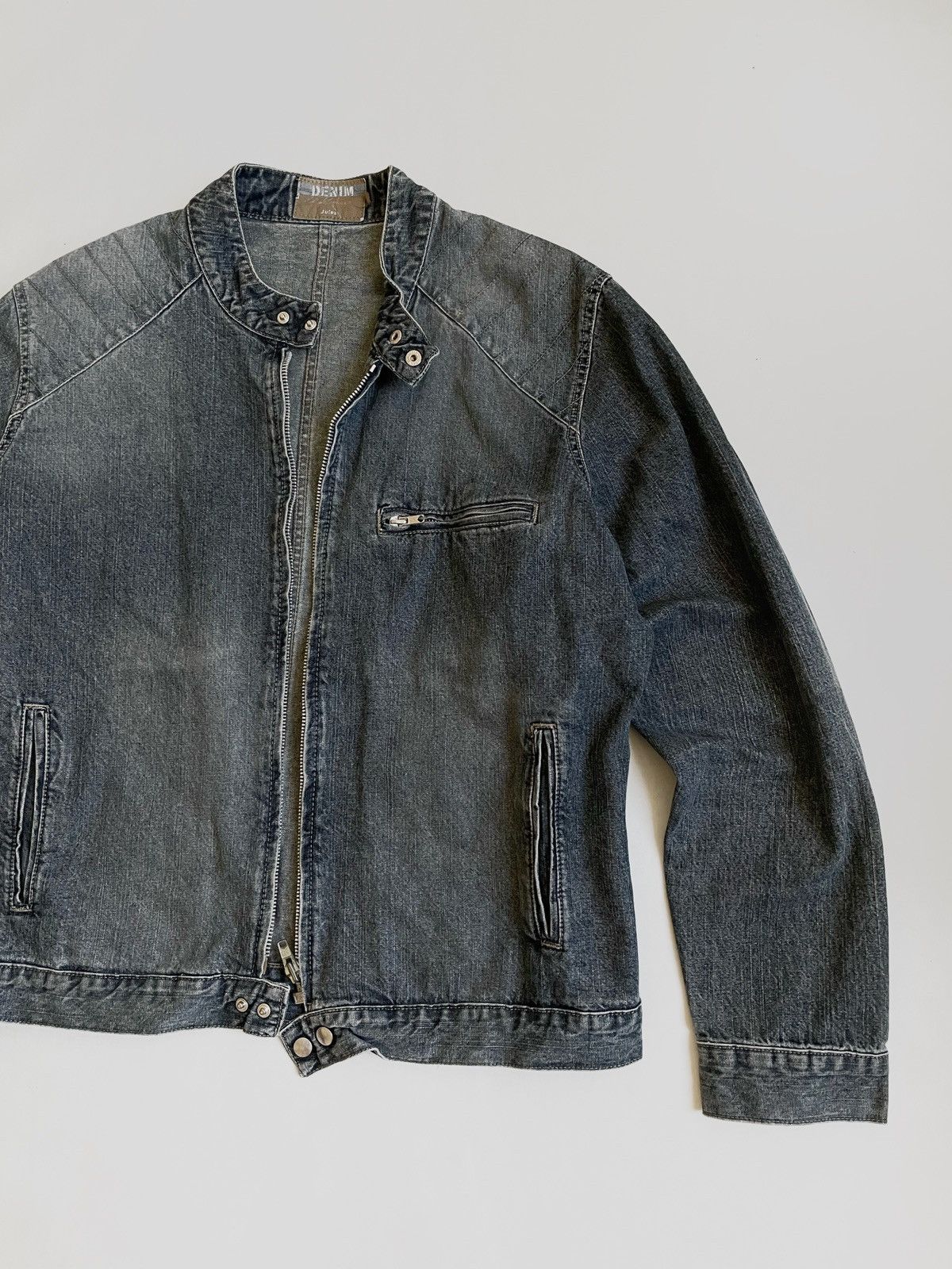 Vintage Vintage 90s zip denim jacket Size US L / EU 52-54 / 3 - 4 Thumbnail