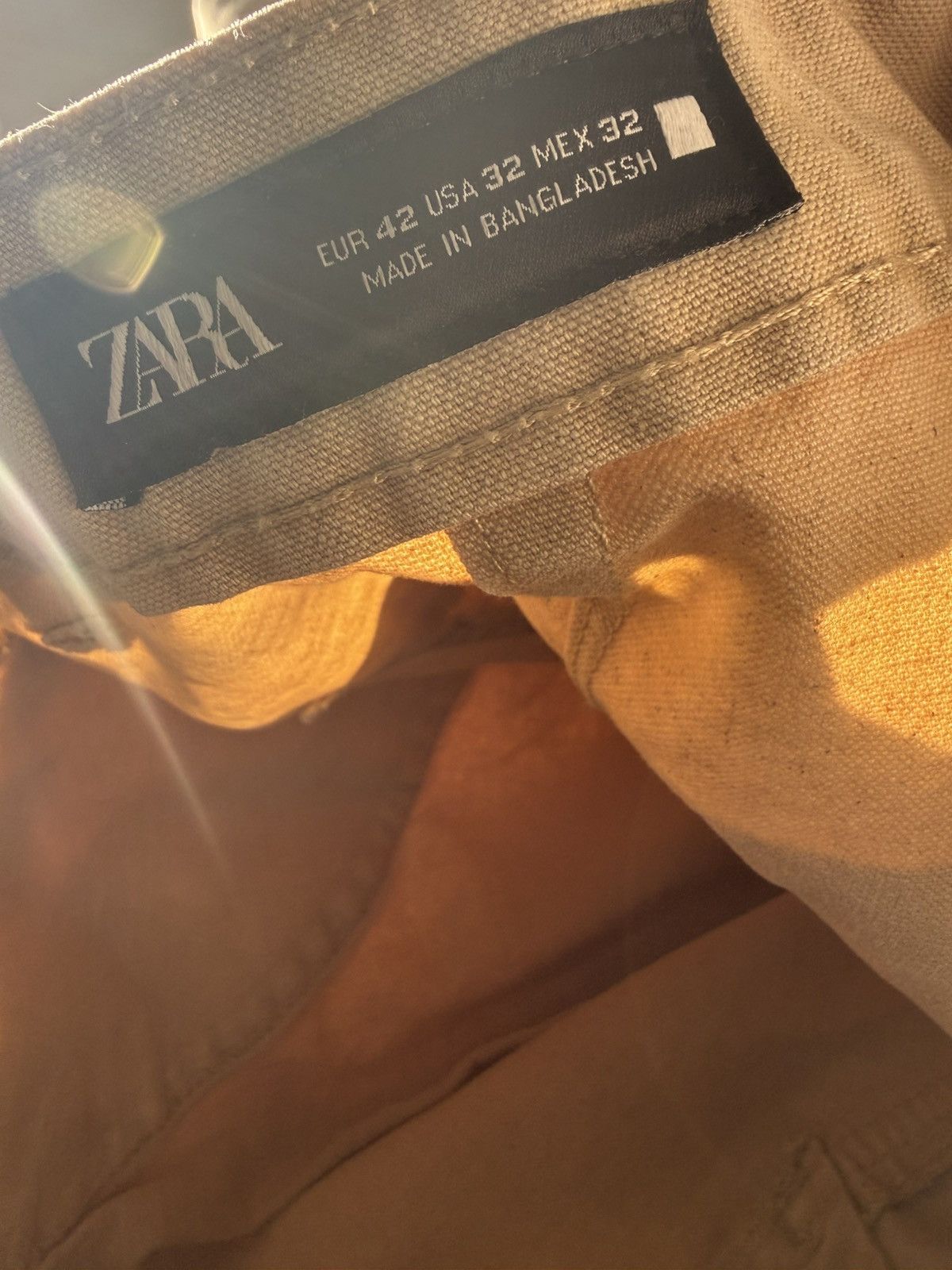 Zara Zara Tan Baggy Pants Size US 32 / EU 48 - 3 Thumbnail