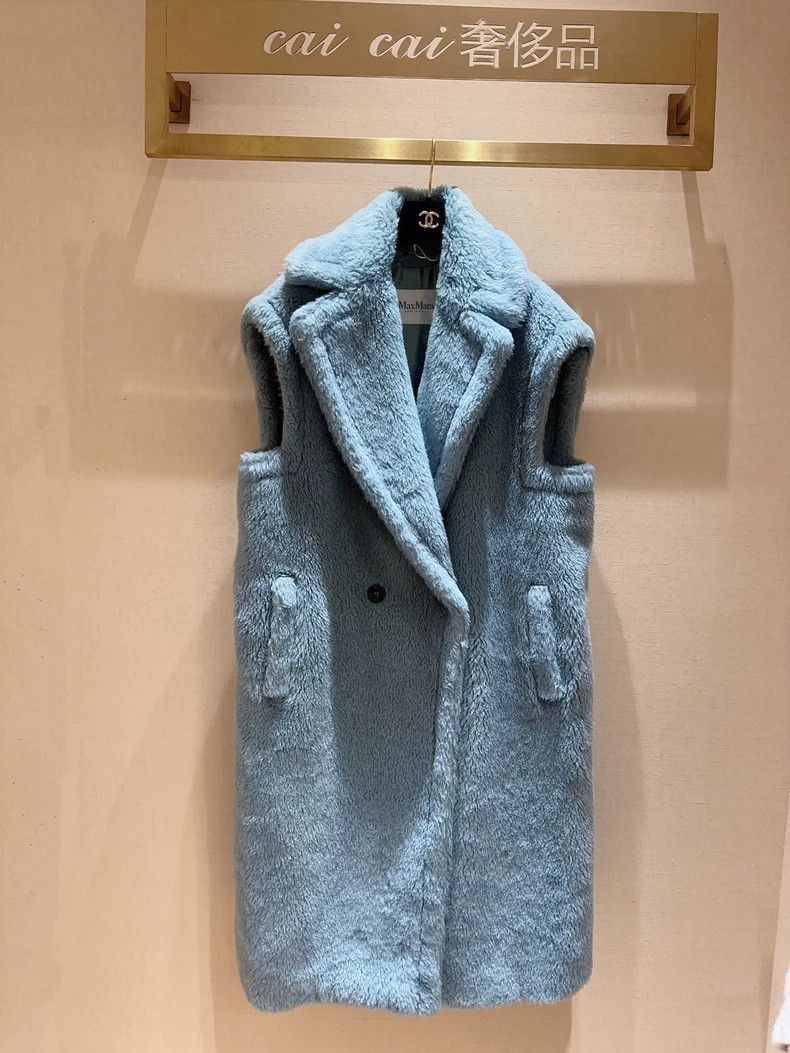 Max Mara Max Mara Blue Teddy Vest Coat Size S / US 4 / IT 40 - 9 Thumbnail