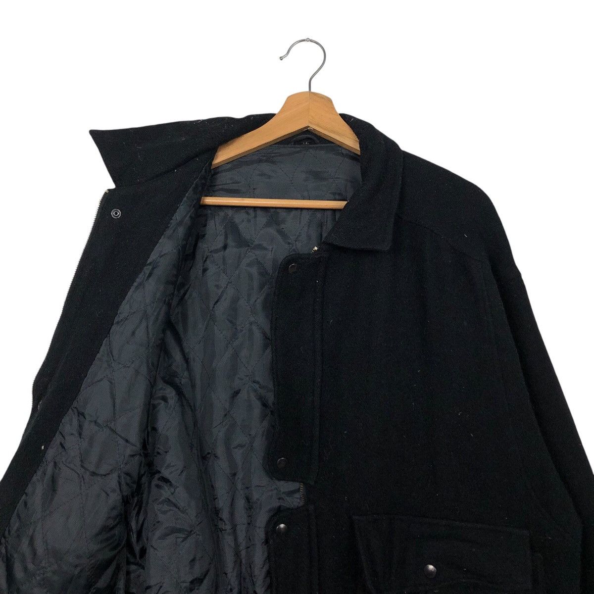 Japanese Brand Rich Black Vintage Wool Bomber Jacket Unbrandd Issey Miyake Size US L / EU 52-54 / 3 - 13 Thumbnail