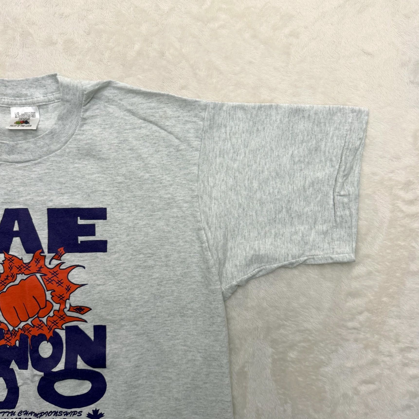 Fruit Of The Loom VINTAGE Fruit Of The Loom Taekwondo TKD Shirt Mens Large Gray 1994 Vancouver Size US L / EU 52-54 / 3 - 4 Thumbnail