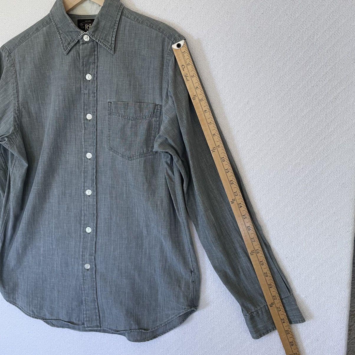 Ralph Lauren RRL Double RL Chambray Grey Cotton Workshirt Button Down Size US S / EU 44-46 / 1 - 10 Thumbnail