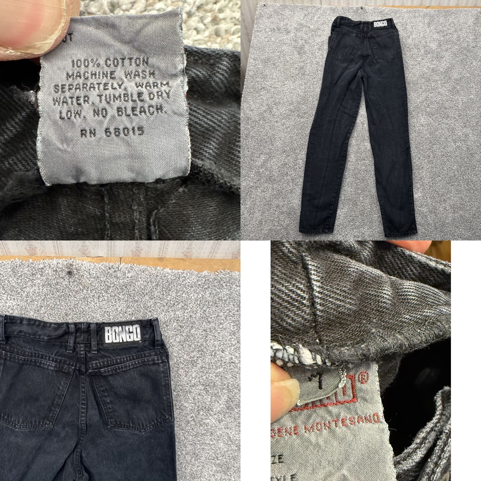Vintage VINTAGE Bongo Jeans 7 Gene Montesano 90s Grunge Streetwear Tapered Denim Women Jeans Black 28in Inseam High Rise 25in Waist Regular 90s Theme Size 28" / US 6 / IT 42 - 8 Thumbnail