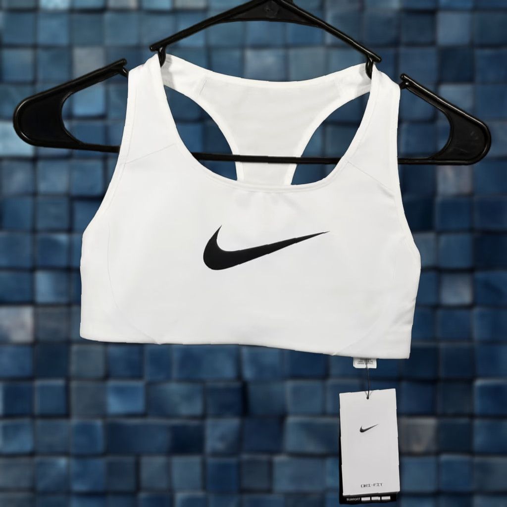 Nike Dri-Fit High Support Sports Bra Black Size S Wireless Racerback Activewear Womens