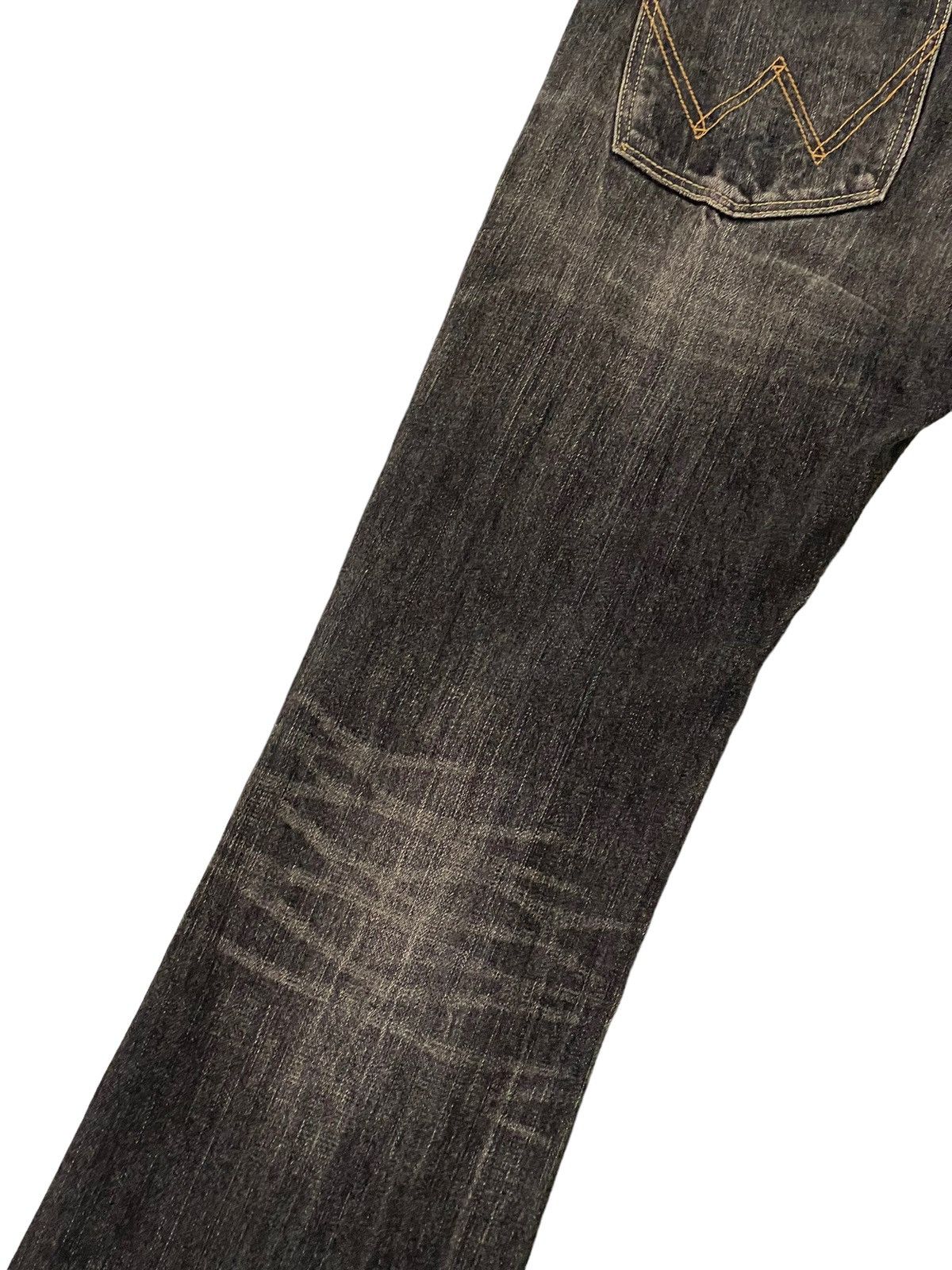 Japanese Brand Flare Jeans Wrangler Faded Distress Boot Cut 7🟦2 Size US 29 - 15 Thumbnail