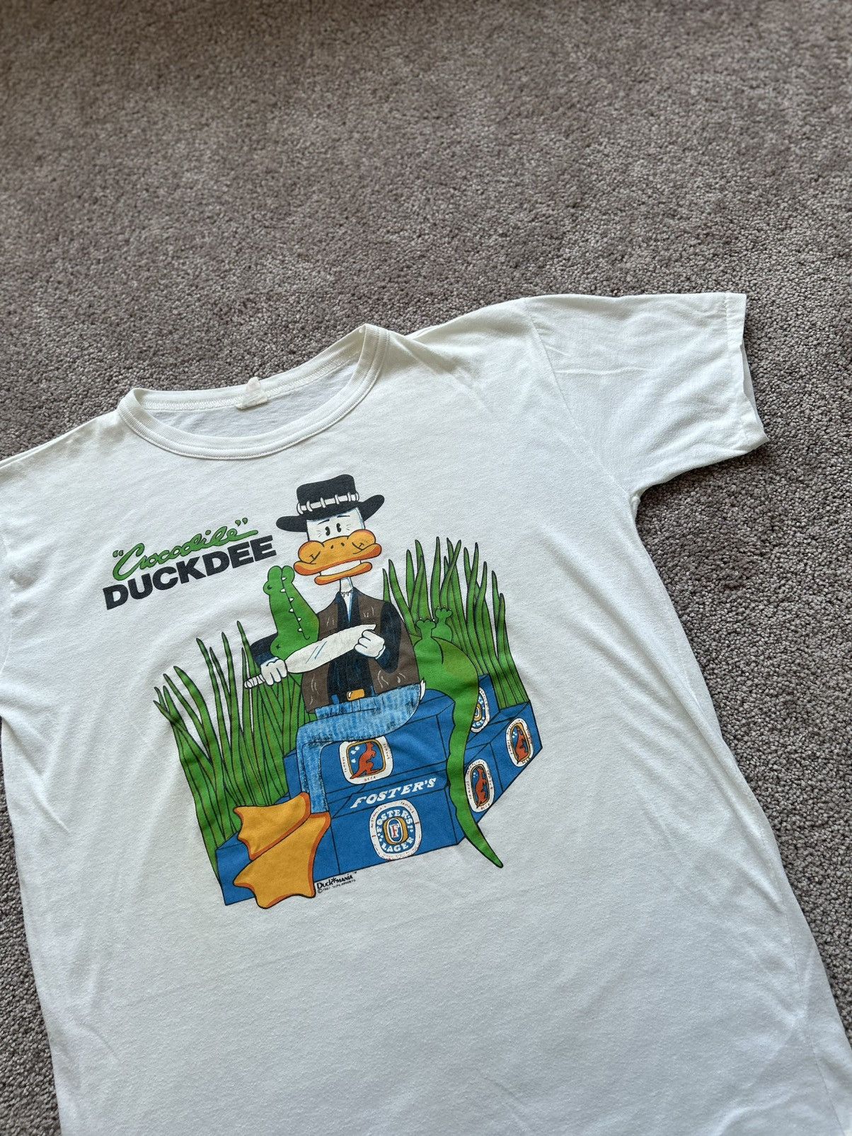 Band Tees × Vintage Rare 1987 Crocodile Duckdee Single Stitch Tee Size US M / EU 48-50 / 2 - 2 Thumbnail