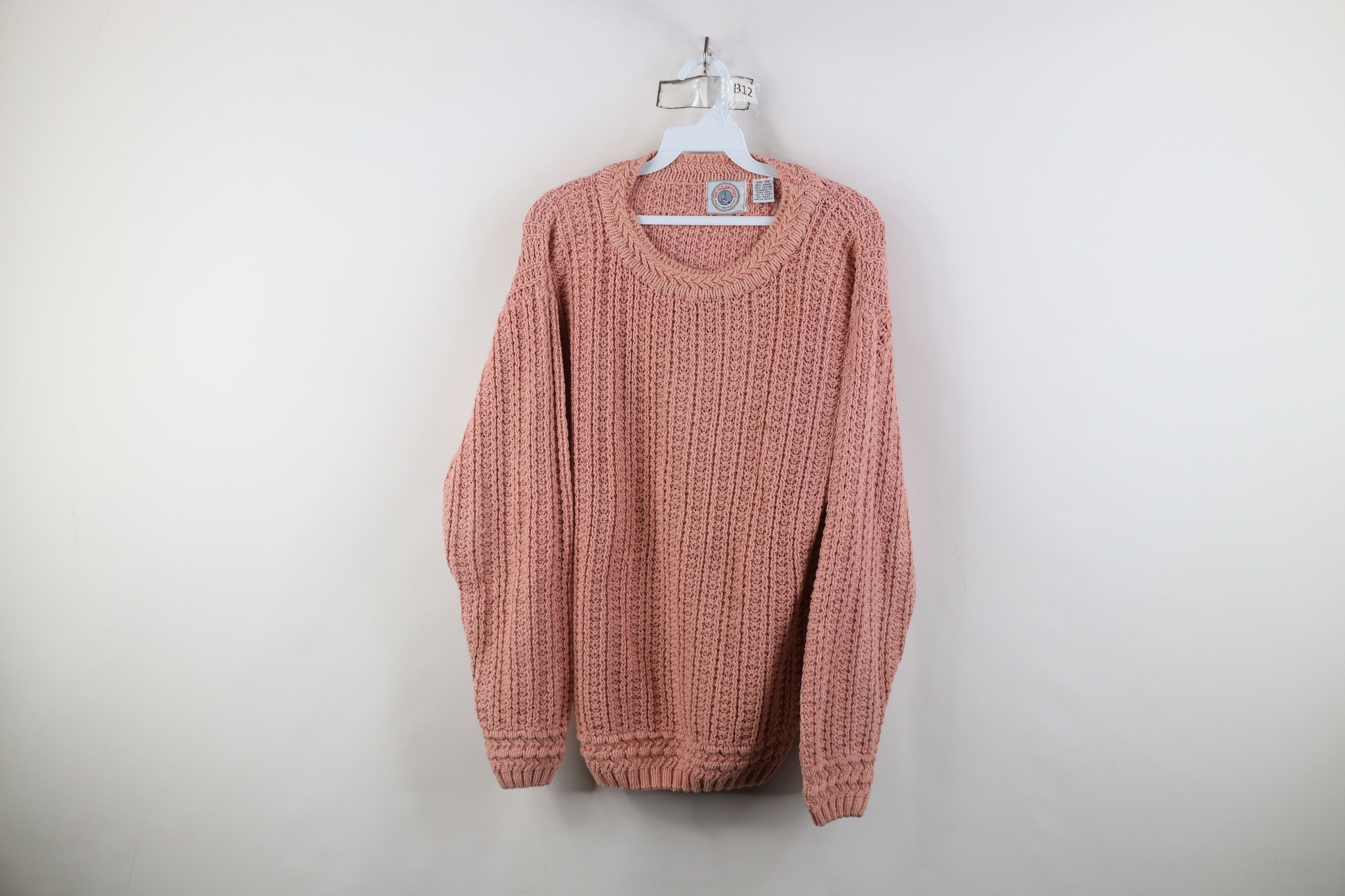 Vintage Vintage 90s Streetwear Ribbed Knit Crewneck Sweater Pink Size XS / US 0-2 / IT 36-38 - 1 Thumbnail