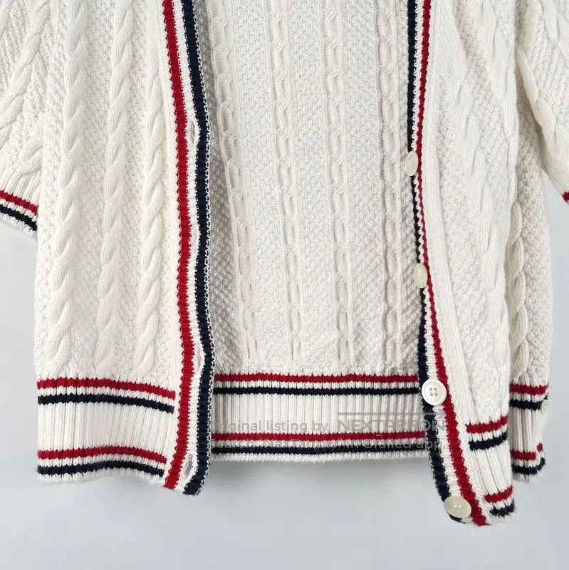 Thom Browne Thom Browne White Short Sleeve Sweater . Size XXS / US 00 / IT 34 - 4 Thumbnail