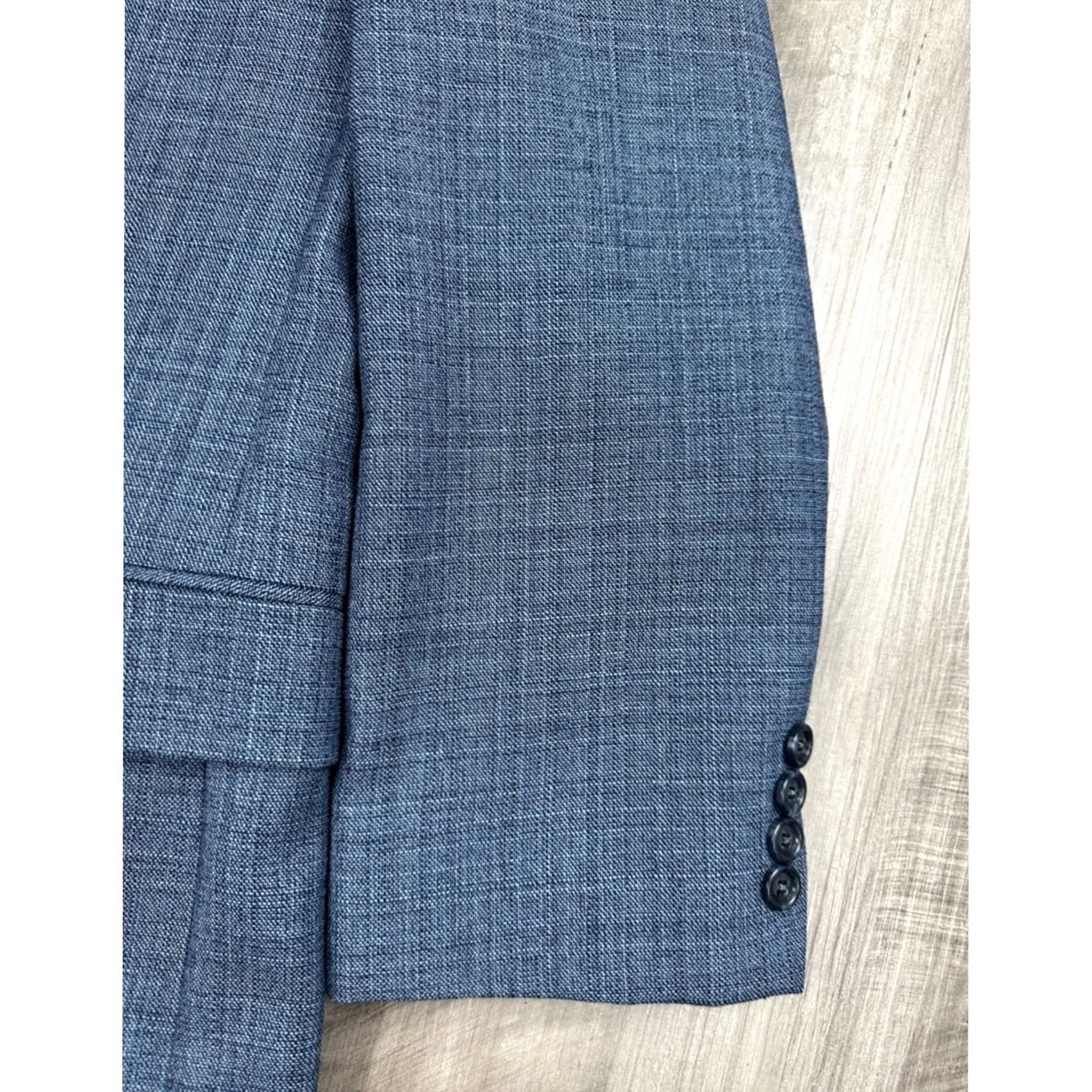Jos. A. Bank Jos. A. Bank Traveller Textured Wool Sport Coat Blazer 42R Men Navy Wool Blazer 2 Piece Mens Size 42R - 4 Thumbnail