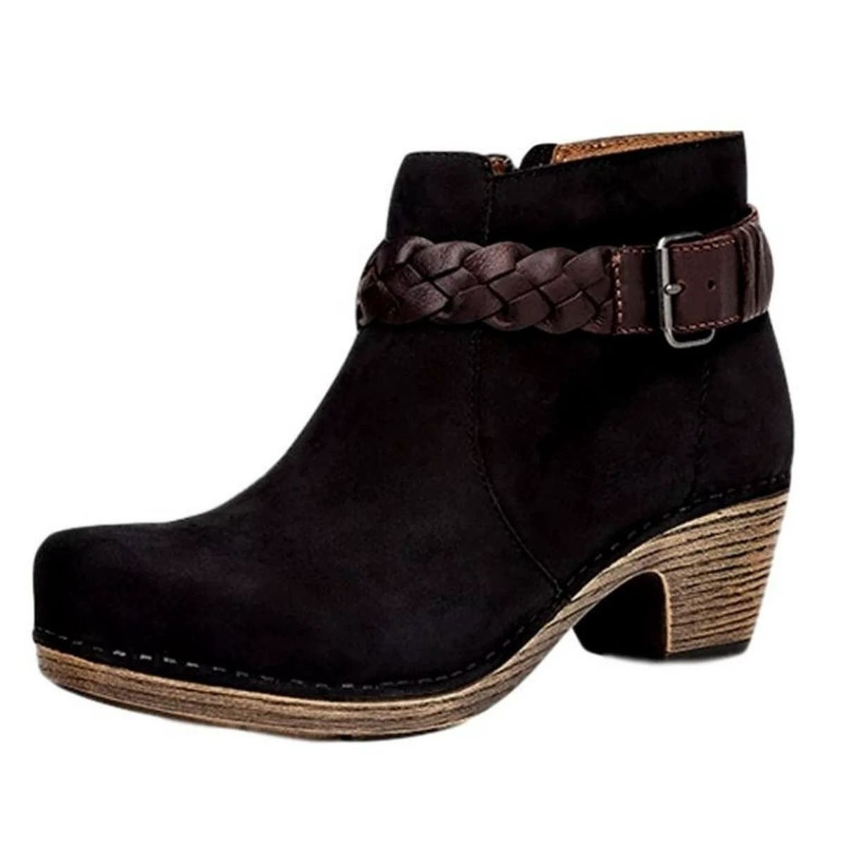 Dansko Tivoli Michelle Ankle Bootie Braided Leather Heeled