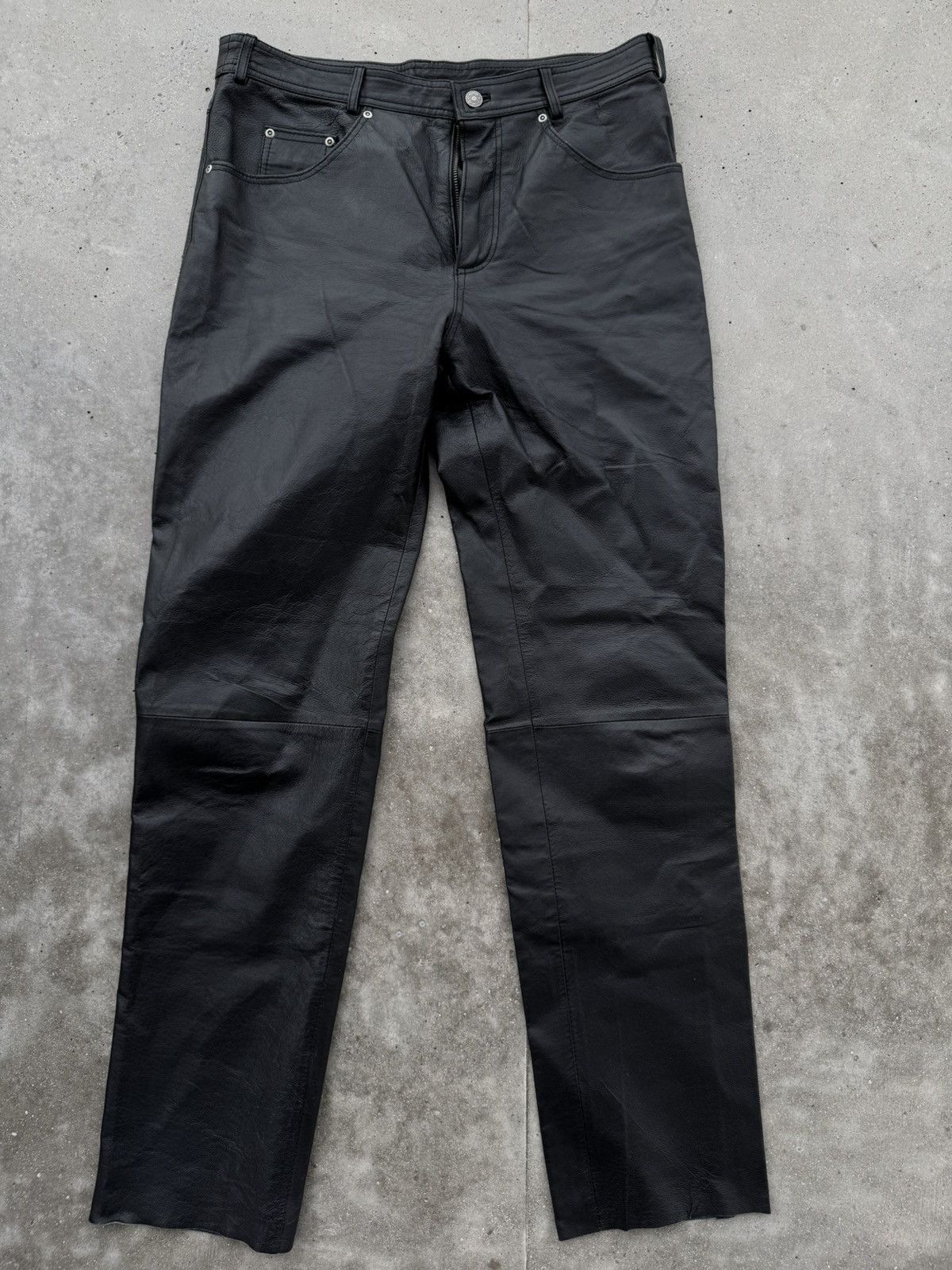 Genuine Leather Vintage Motorcycle Leather Pants Size US 34 / EU 50 - 2 Thumbnail