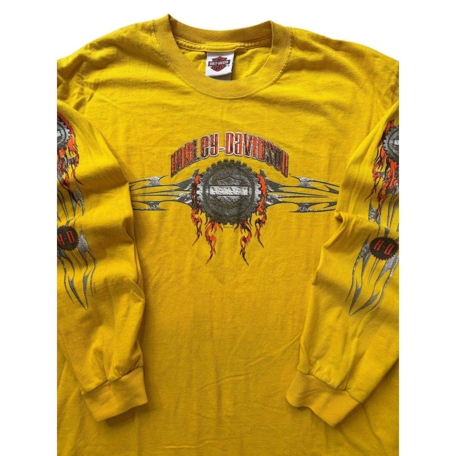 Harley Davidson Vintage Harley Davidson Yellow Long Sleeve Size US L / EU 52-54 / 3 - 3 Thumbnail