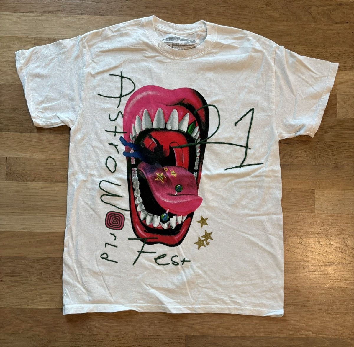 Travis Scott Travis Scott Astroworld Fest 2021 Mouth Tee Size US S / EU 44-46 / 1 - 1 Thumbnail