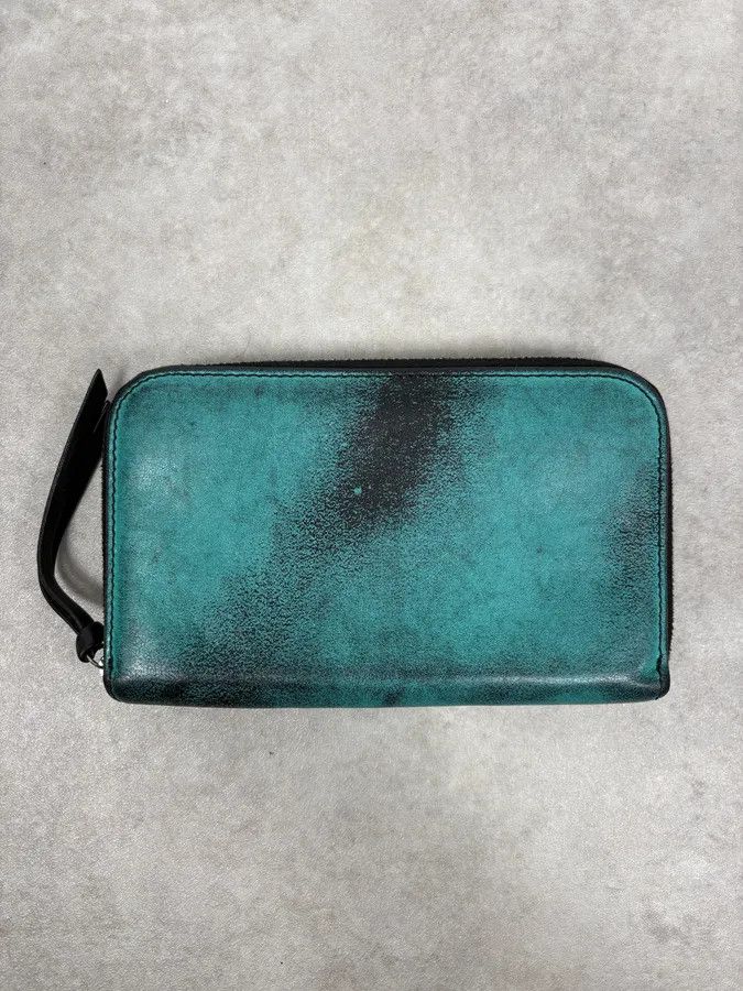 Maison Margiela MM6 Turquoise Spray Leather Wallet Size ONE SIZE - 2 Thumbnail