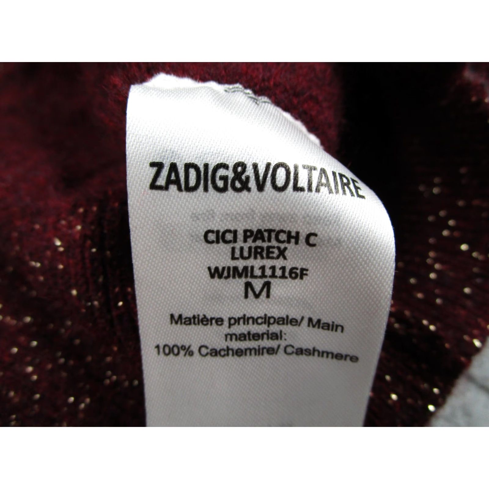 Zadig & Voltaire Zadig & Voltaire Sweater Womens Medium Red Cici Patch C Lurex Star Cashmere Size M / US 6-8 / IT 42-44 - 3 Thumbnail