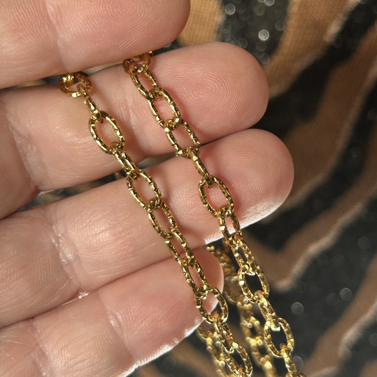 Handmade Handcrafted hammered charm link beaded drop pendant necklace Size ONE SIZE - 7 Thumbnail