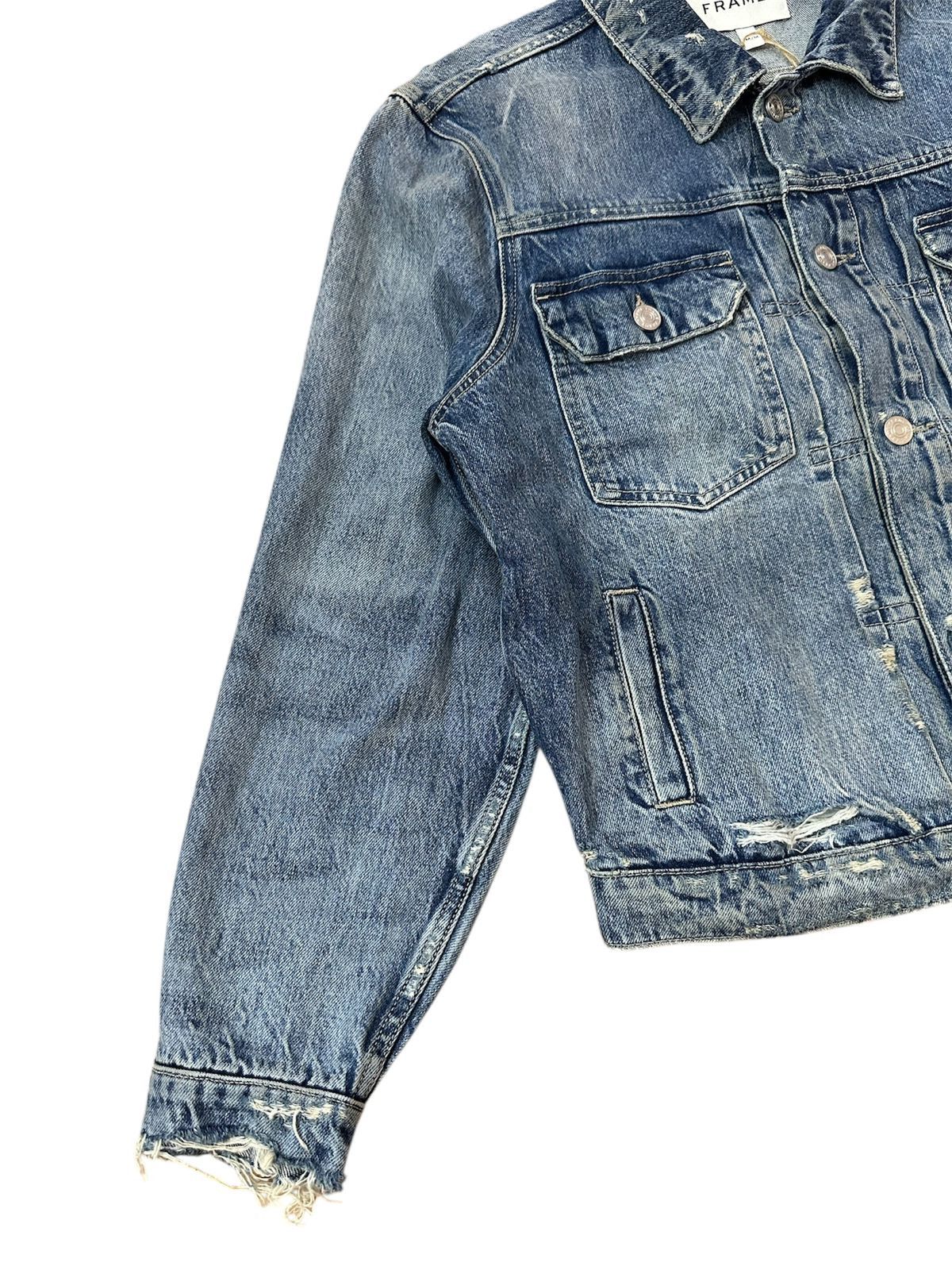 Frame CC000013 Frame Distressed Denim Trucker Jacket in Blue Size US M / EU 48-50 / 2 - 3 Thumbnail
