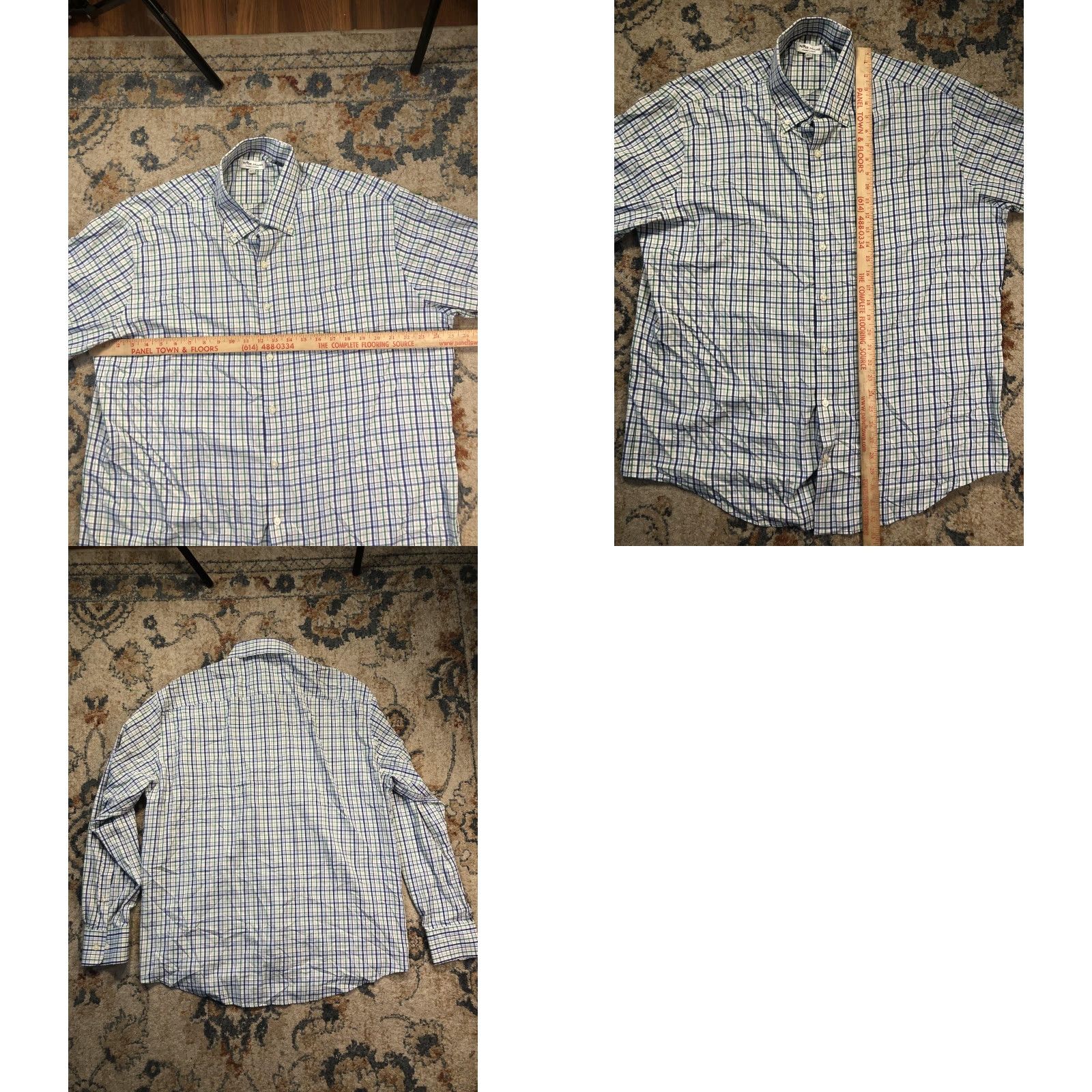 Peter Millar Peter Millar Shirt Mens XL Blue Check Long Sleeve Button-Down Summer Comfort Plaid Casual Size US XL / EU 56 / 4 - 8 Thumbnail