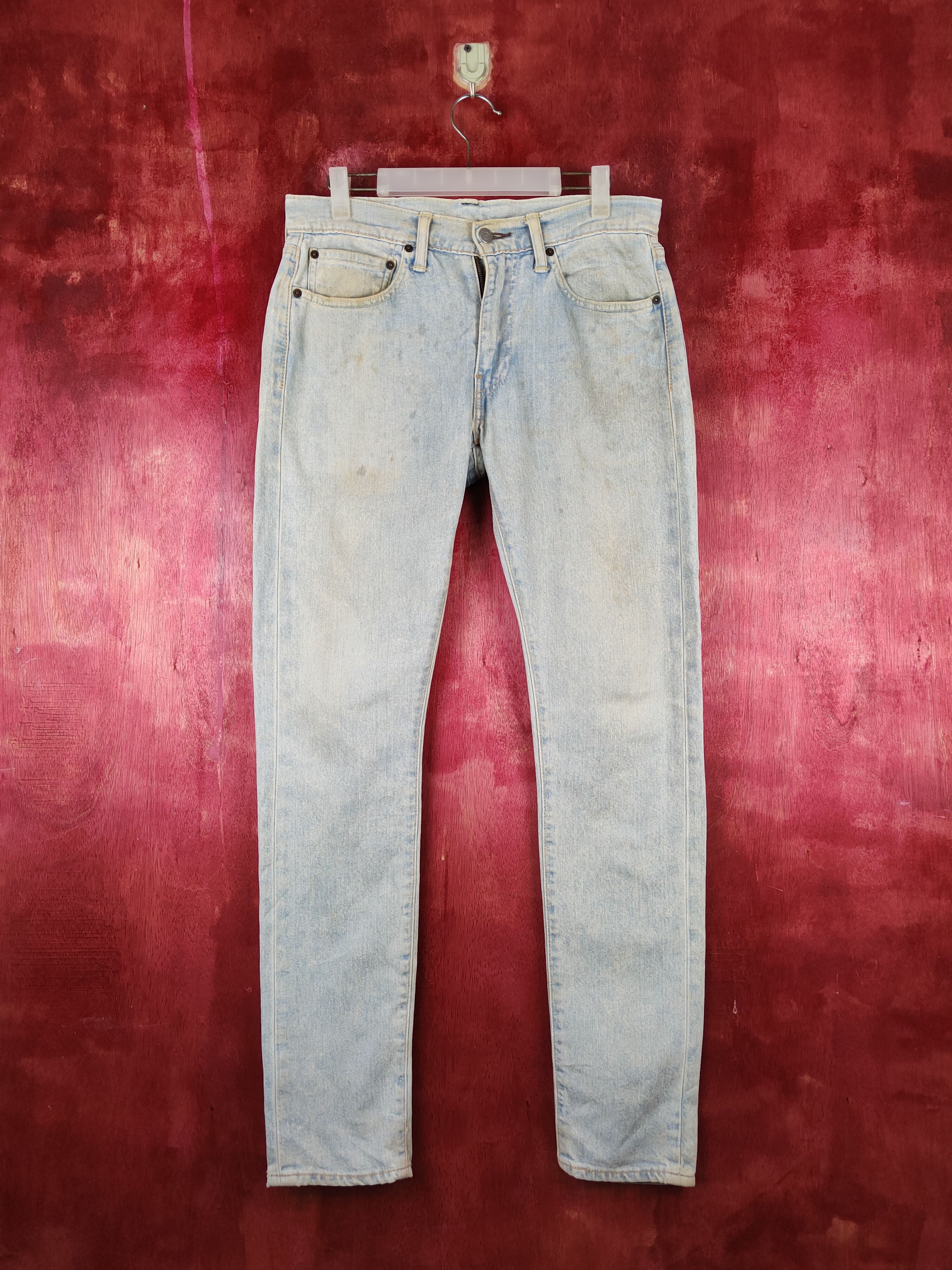 image of Distressed Denim x Levis 519 Levi's Blue Faded Vintage Skinny Denim S1413 in Blue Denim (Size 32)