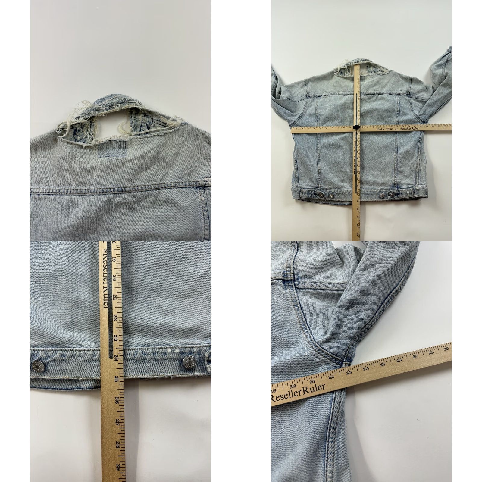 Gap VINTAGE Gap Denim Jacket Men’s M Blue Jean Trucker Distressed Made in USA Jacket Size US 31 - 9 Thumbnail