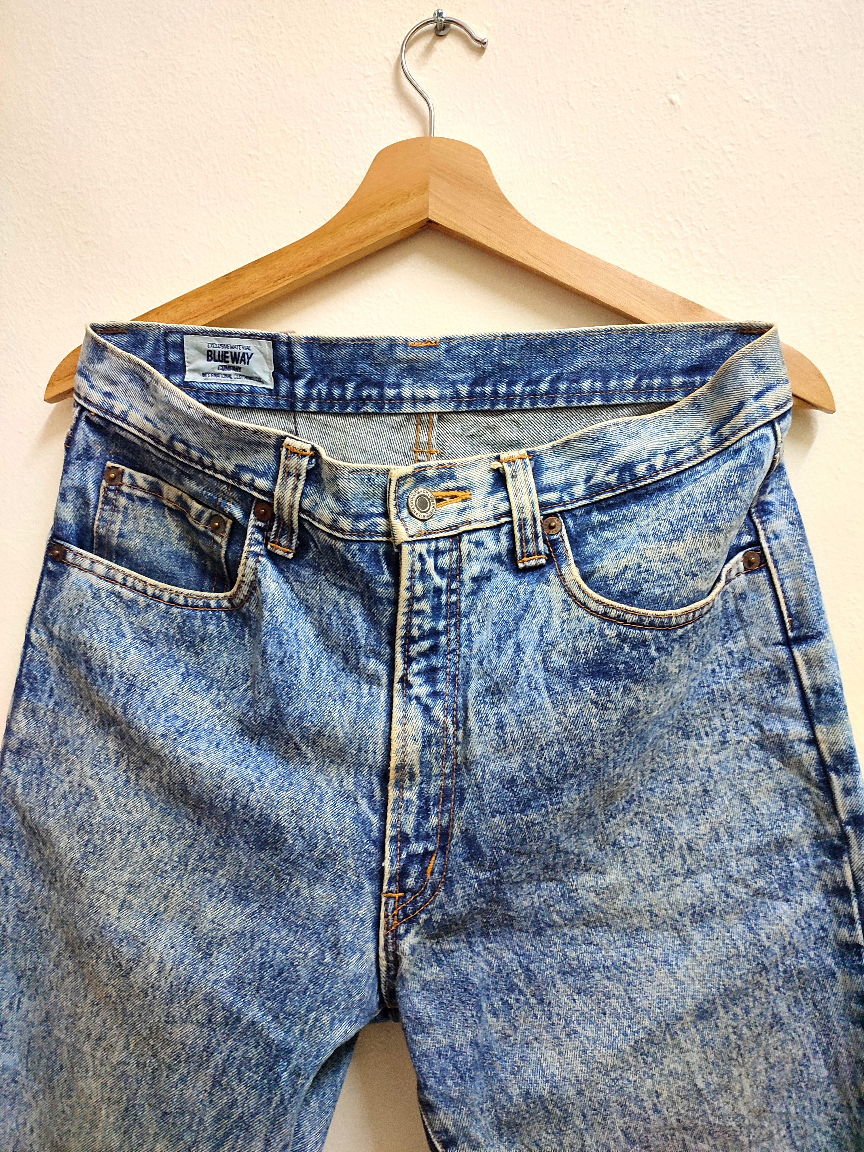 Japanese Brand Vintage Design Blue Way Acid Wash Denim Size US 31 - 5 Thumbnail