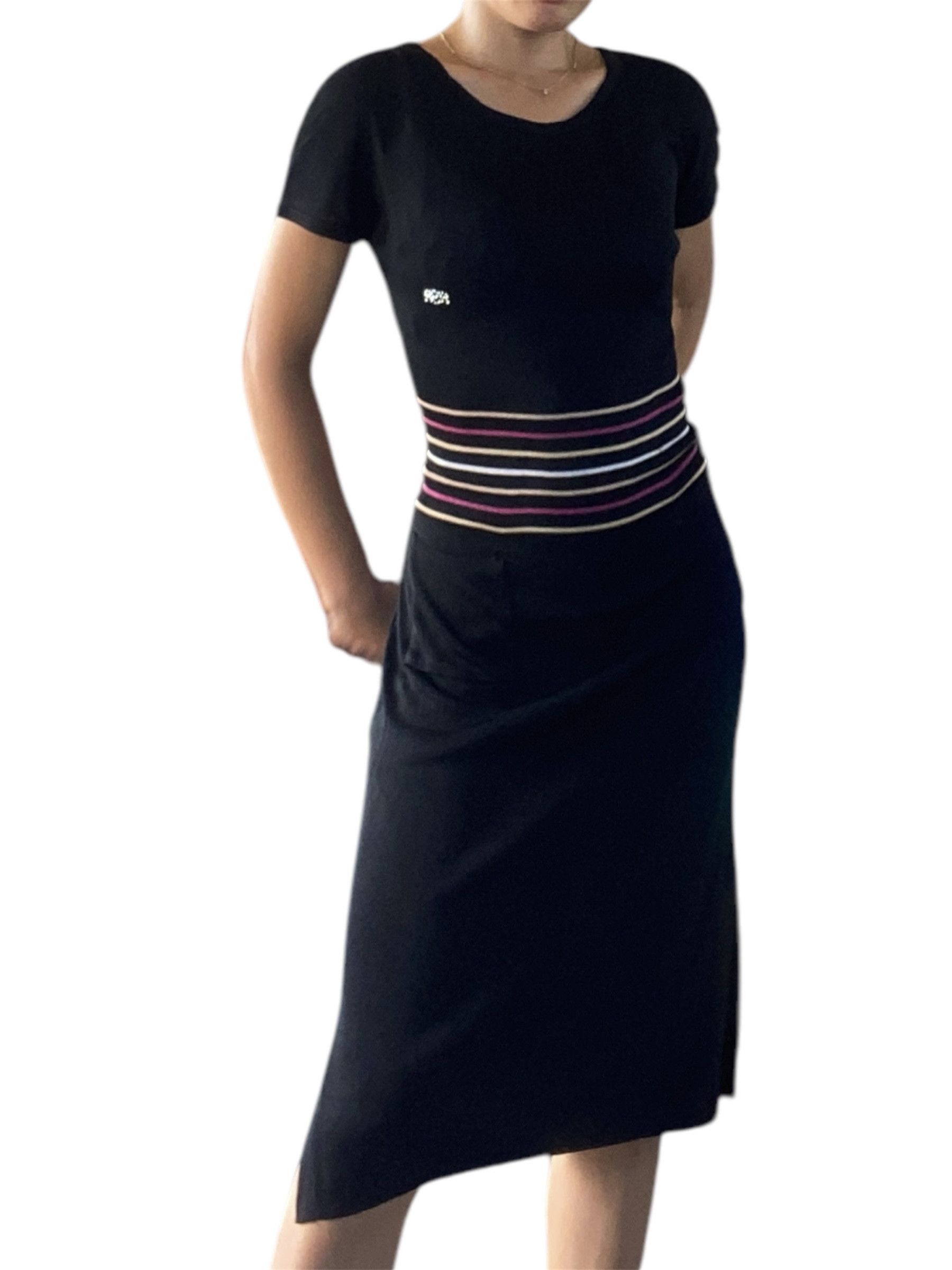 Sonia Rykiel × Vintage Sonia Rykiel Black Knit Midi Dress with side slits Size M / US 6-8 / IT 42-44 - 1 Thumbnail