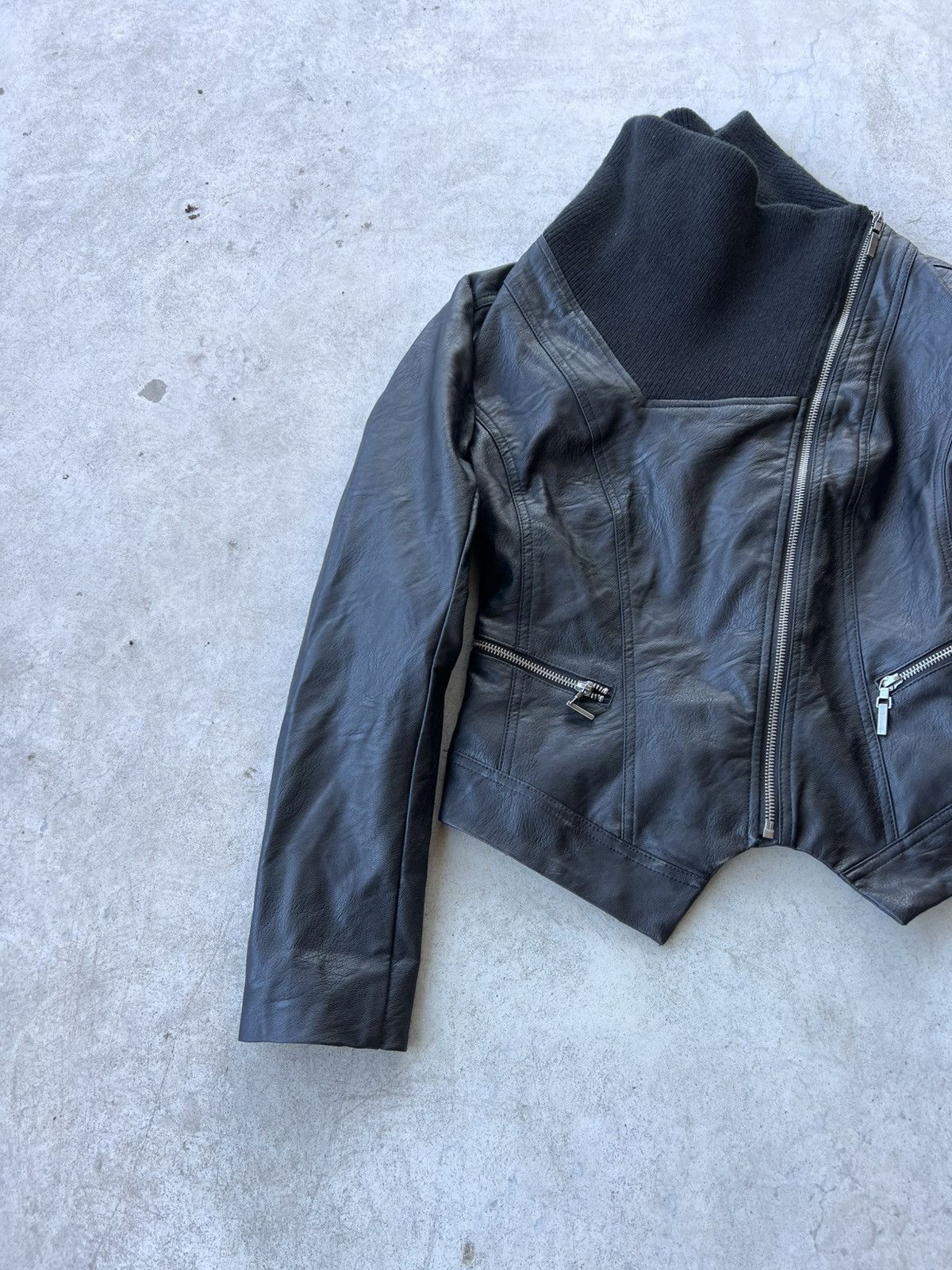 Other Avant Garde Leather Asymmetrical Zip Jacket Size M / US 6-8 / IT 42-44 - 2 Thumbnail