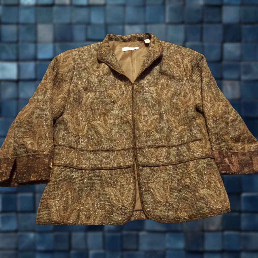 Coldwater Creek Coldwater Creek Blazer Womens sz 8 3/4 Sleeve Multicolor Paisley Hook & Loop Short Jacket/Coat Casual Business Workwear Mens? Size M / US 6-8 / IT 42-44 - 1 Thumbnail