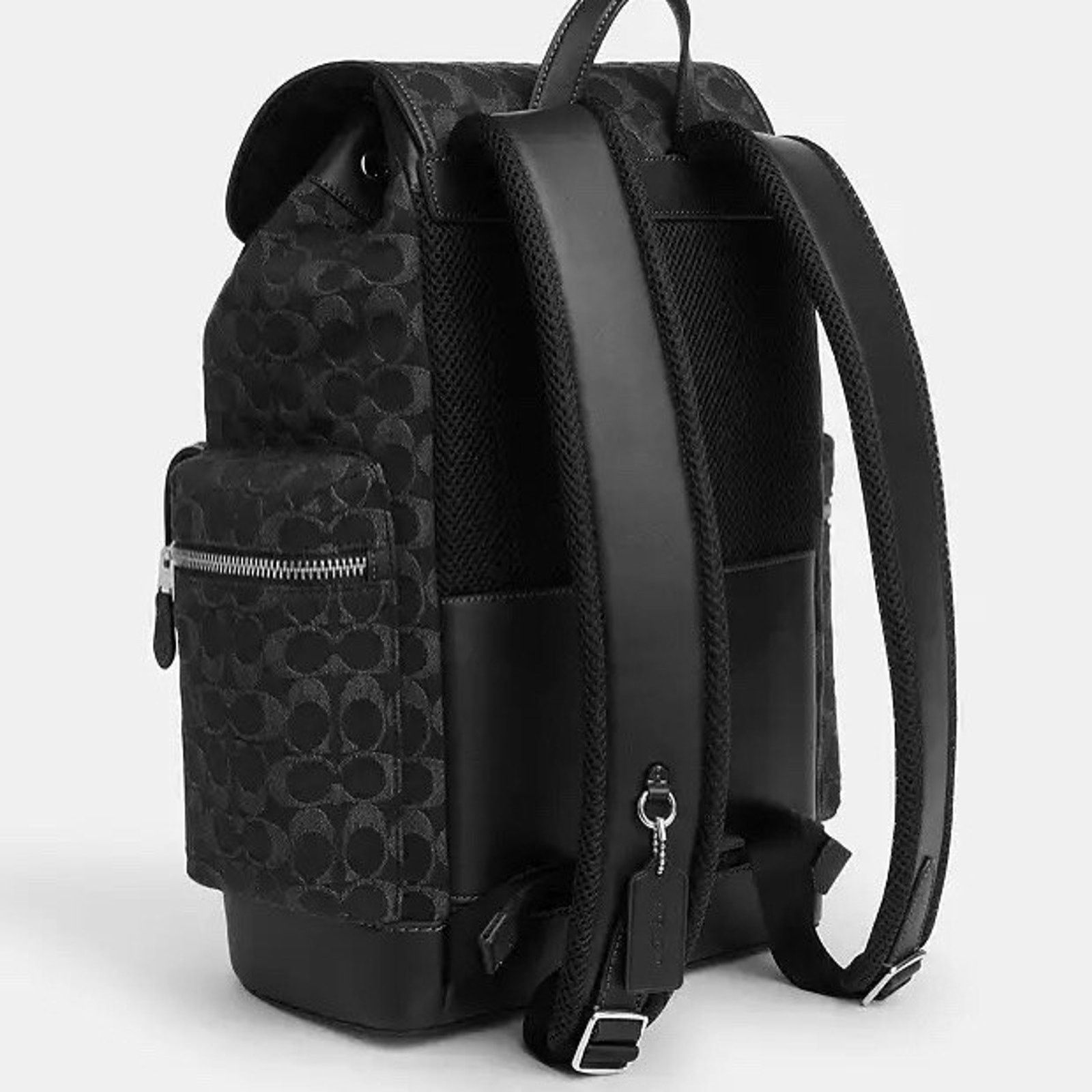 Coach NWT Coach Sprint Backpack Signature Denim CAJ57 Silver Black Size ONE SIZE - 10 Thumbnail