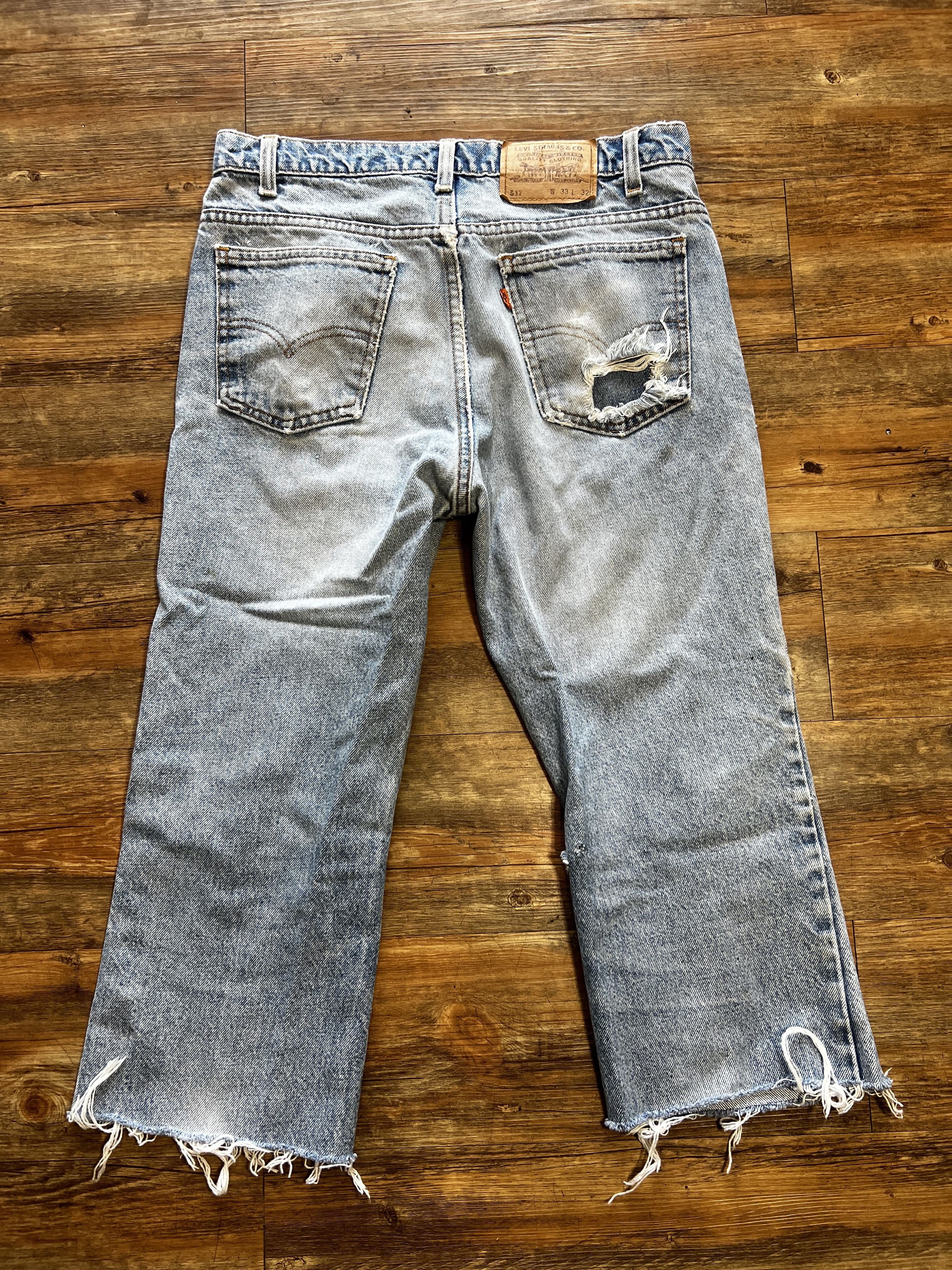 Levi's Vintage Clothing Vintage 1980's 517 Levi's Orange Tab Bootcut Cut Off Jeans Size US 31 - 6 Thumbnail