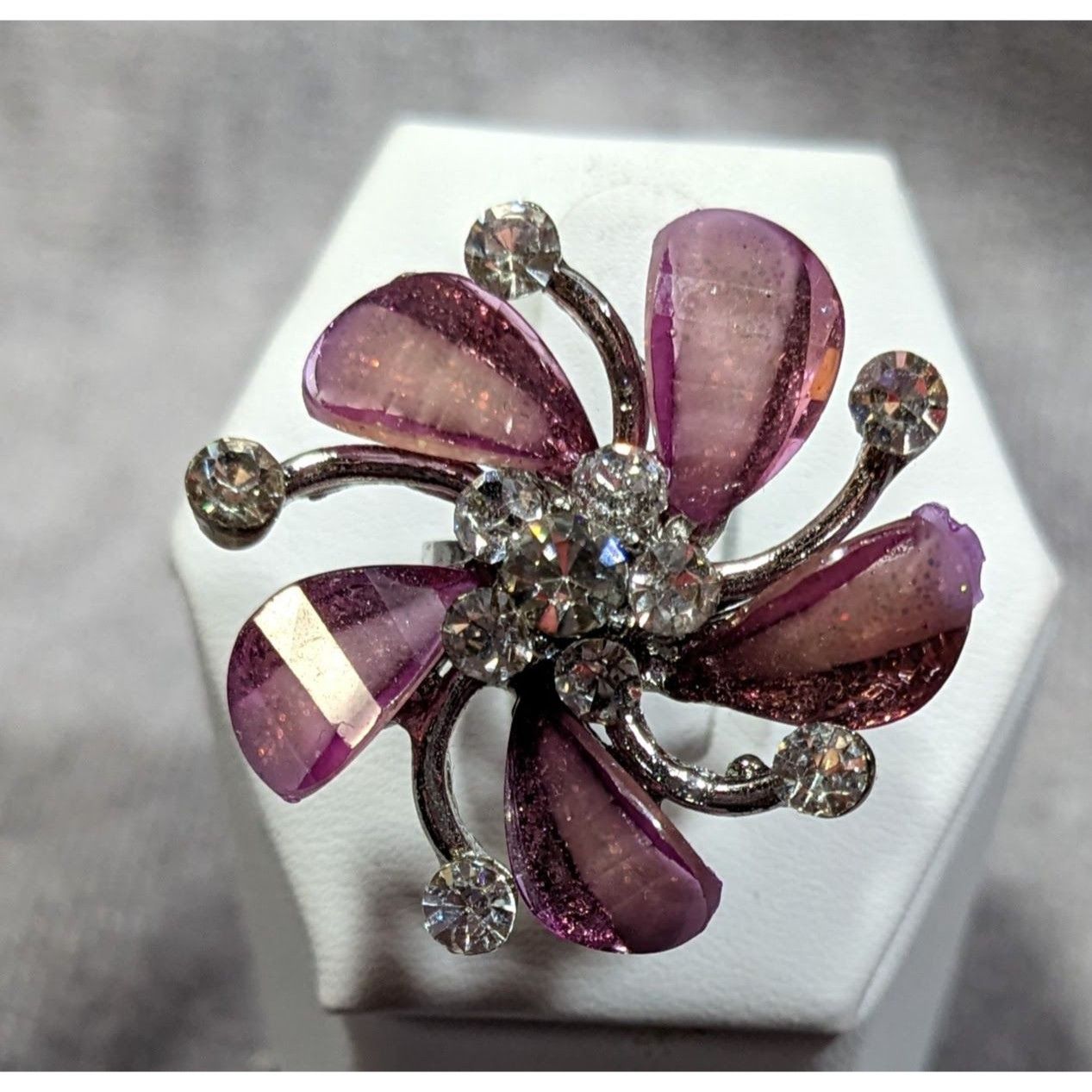 Other Whimsical Fairycore Purple And Silver Tone Ring Adjustable S Size ONE SIZE - 6 Thumbnail