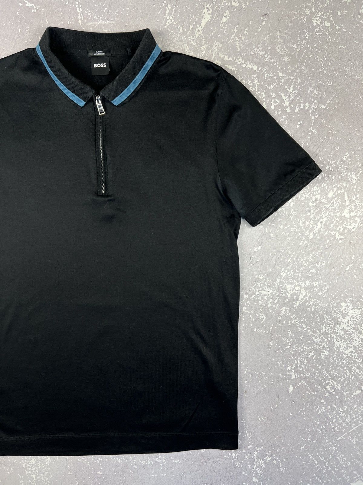 Hugo Boss Hugo Boss Slim Fit Zip Cotton Polo Shirt Mens Medium Size US M / EU 48-50 / 2 - 2 Thumbnail