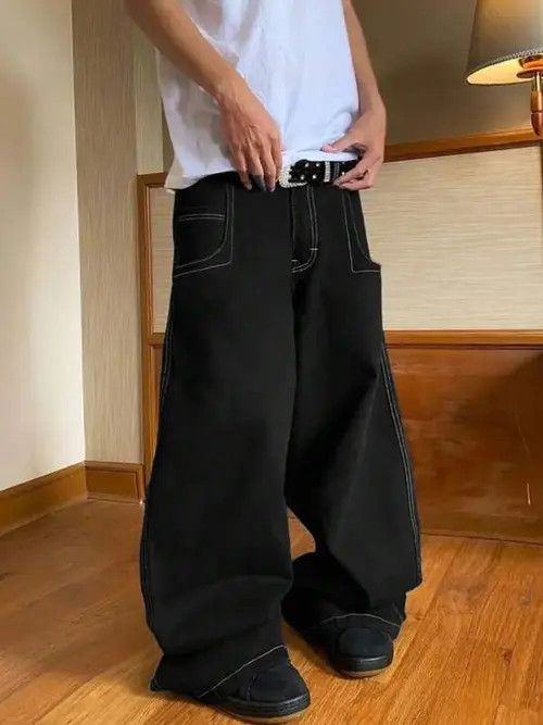 Jean Designer Y2K loose wide leg jeans Size US 30 / EU 46 - 4 Thumbnail