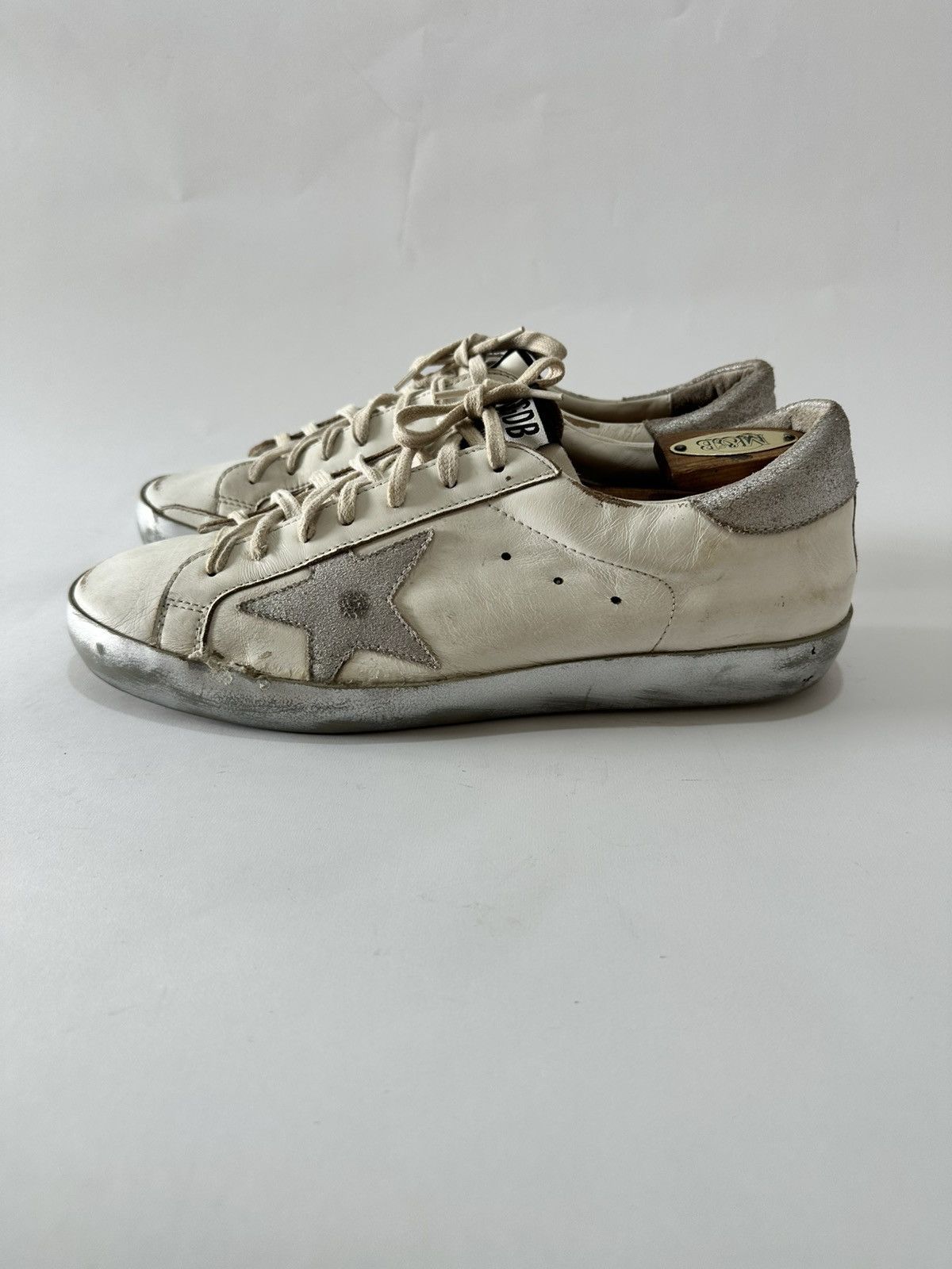 Golden Goose White Leather Suede Superstar Sneaker Size 41