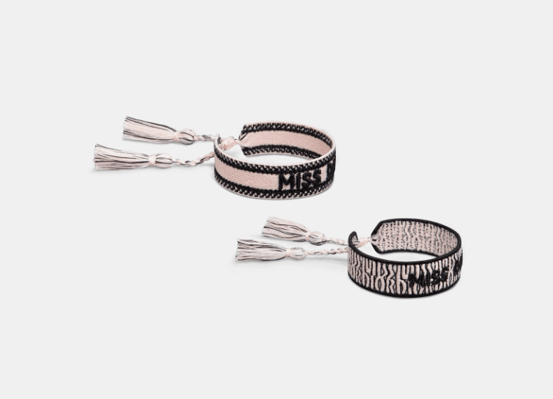 Dior o1w1db10126 B2634W Size :OS/Bracelet Set in Pale Pink/Black Size ONE SIZE - 2 Thumbnail