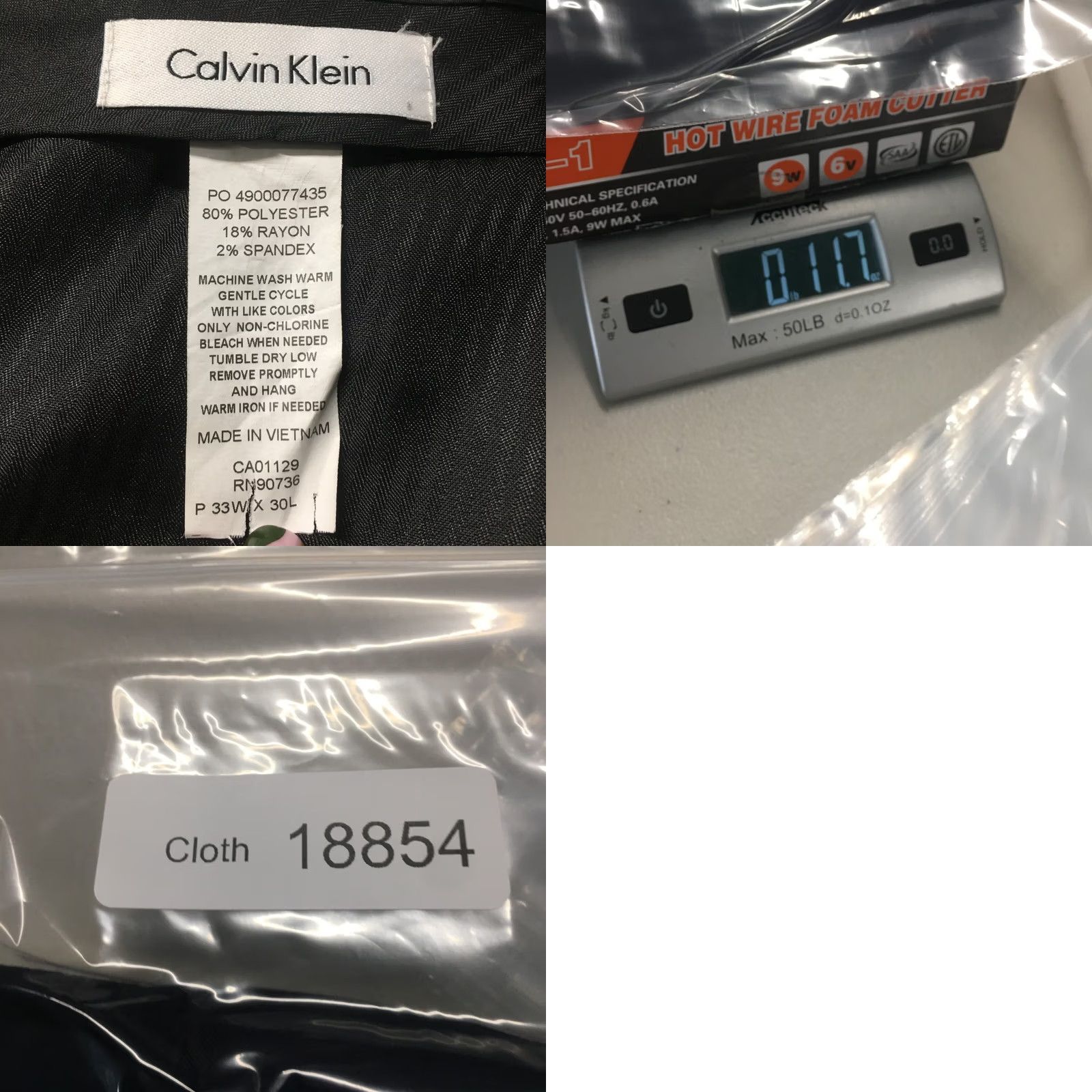Calvin Klein Calvin Klein Dress Pants Mens 33x30 Navy Blue Mid Rise Tapered Front Flat Front 5-Pocket Regular Size Type Pants Mens Size US 33 - 9 Thumbnail