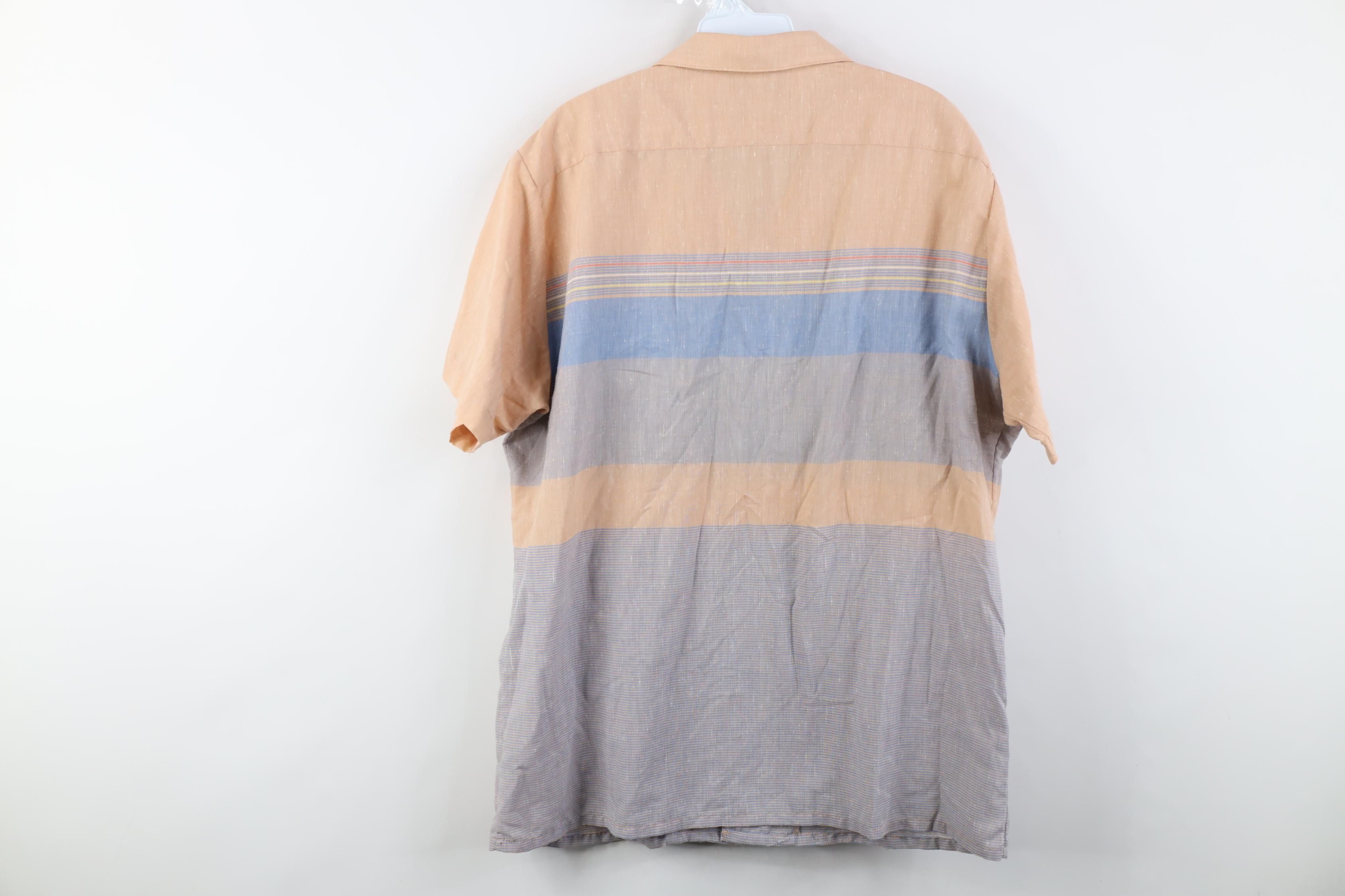 Vintage Vintage 70s 80s Streetwear Block Looped Collar Button Shirt Size US L / EU 52-54 / 3 - 10 Thumbnail