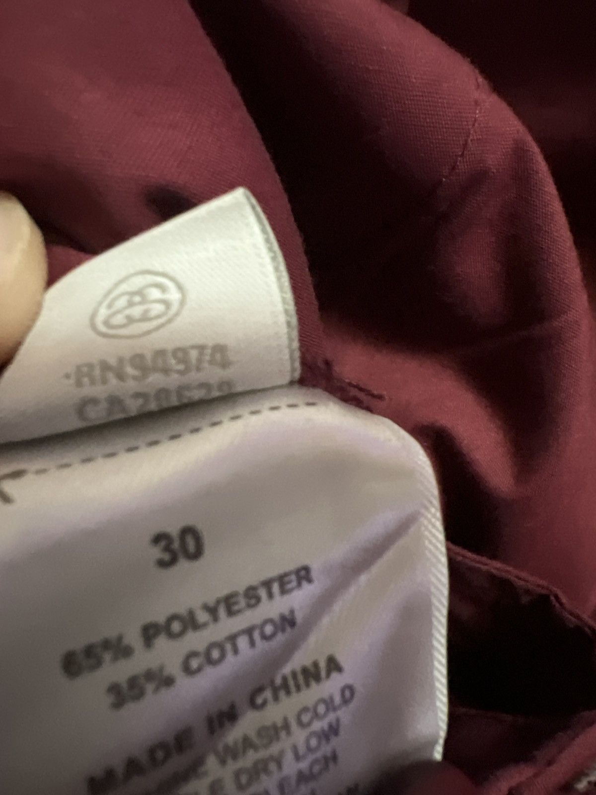 Stussy Stussy Hank Pants Trousers Wine Maroon 116341 New Size: 30 Size US 30 / EU 46 - 5 Thumbnail