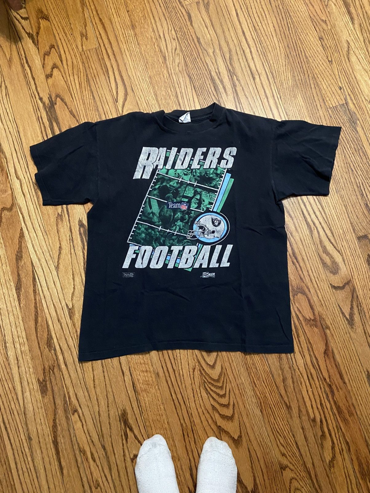 NFL × Salem Sportswear × Vintage Vintage raiders t shirt Size US L / EU 52-54 / 3 - 1 Thumbnail