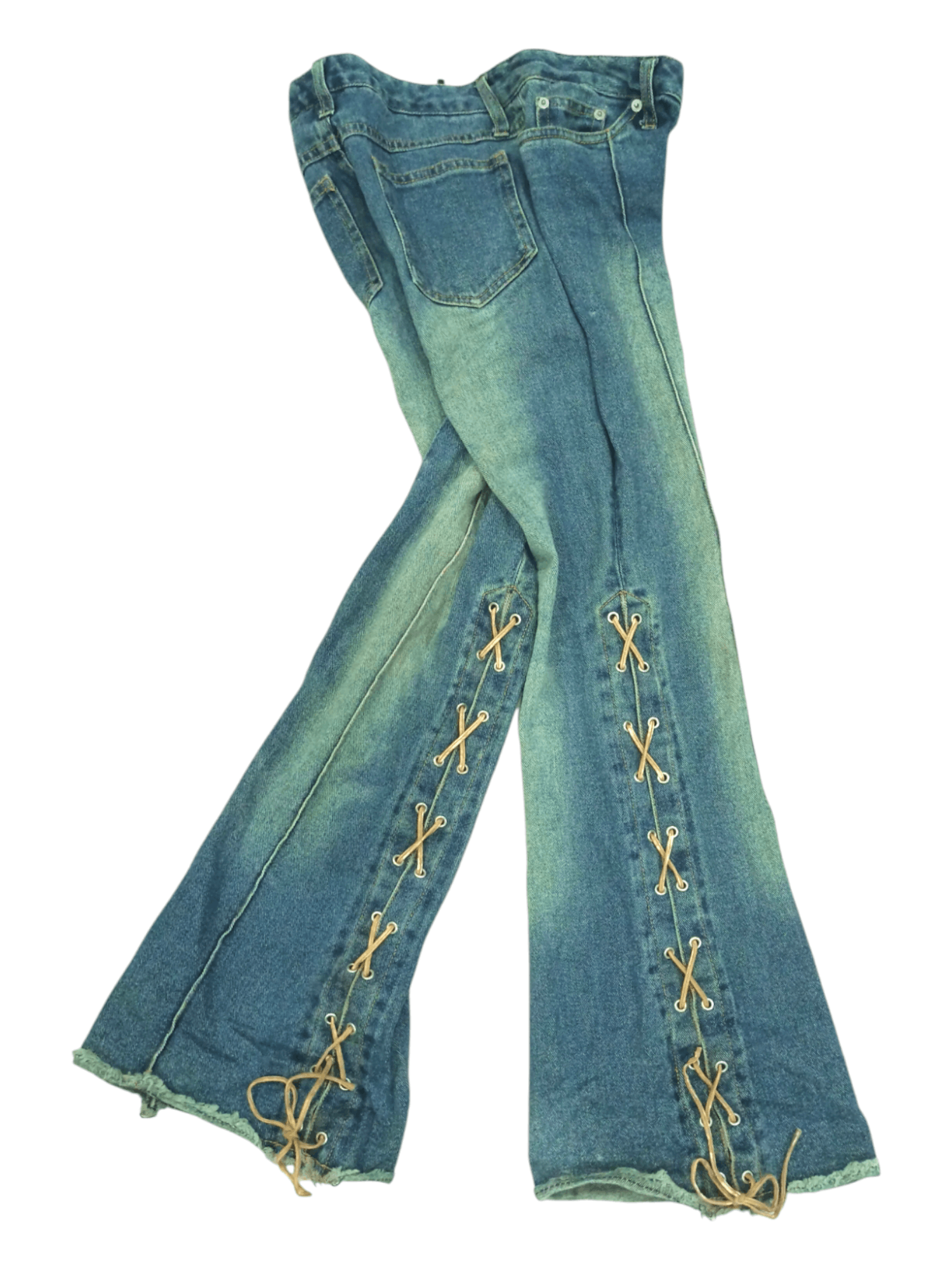 Jouex Aux Echecs Lace Up Mud Mad Flared Jeans