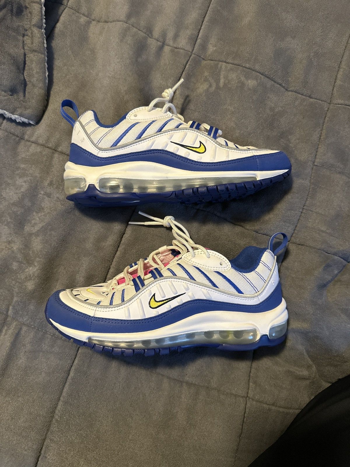 Nike Air Max 98 White Indigo Size US 7 / EU 40 - 1 Thumbnail