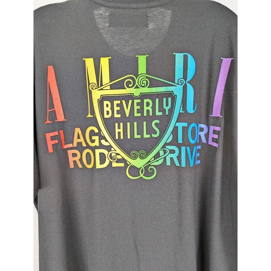 Amiri o1rshd1 Q:3 / Amiri XO Beverly Hills Tee in Black / Rainbow Size US M / EU 48-50 / 2 - 9 Thumbnail